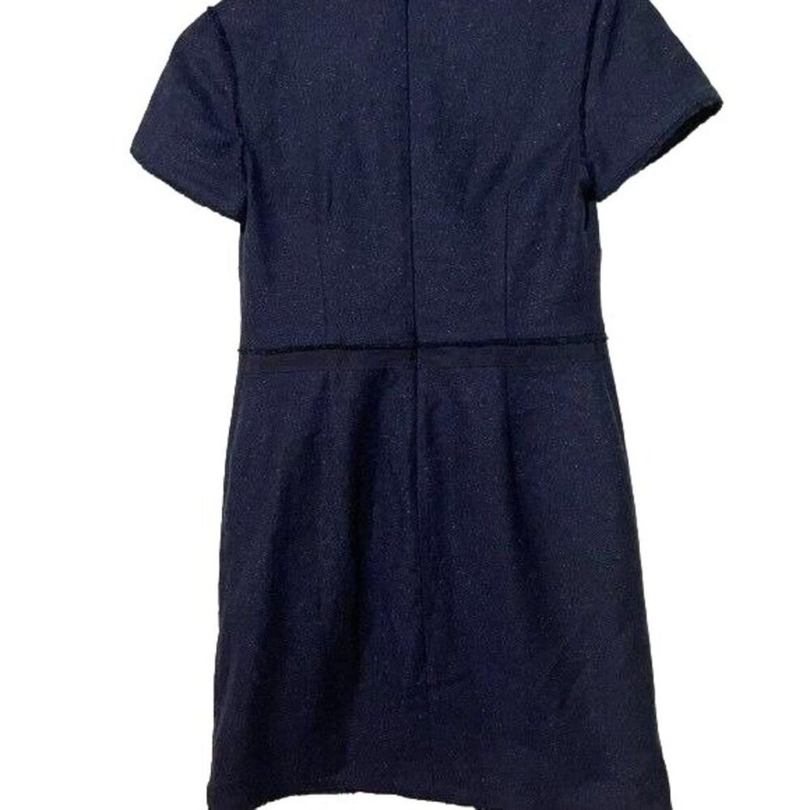 Banana Republic Banana Republic Wool Blend Navy Speckled Dress V-Neck 0P Size XS / US 0-2 / IT 36-38 - 4 Thumbnail