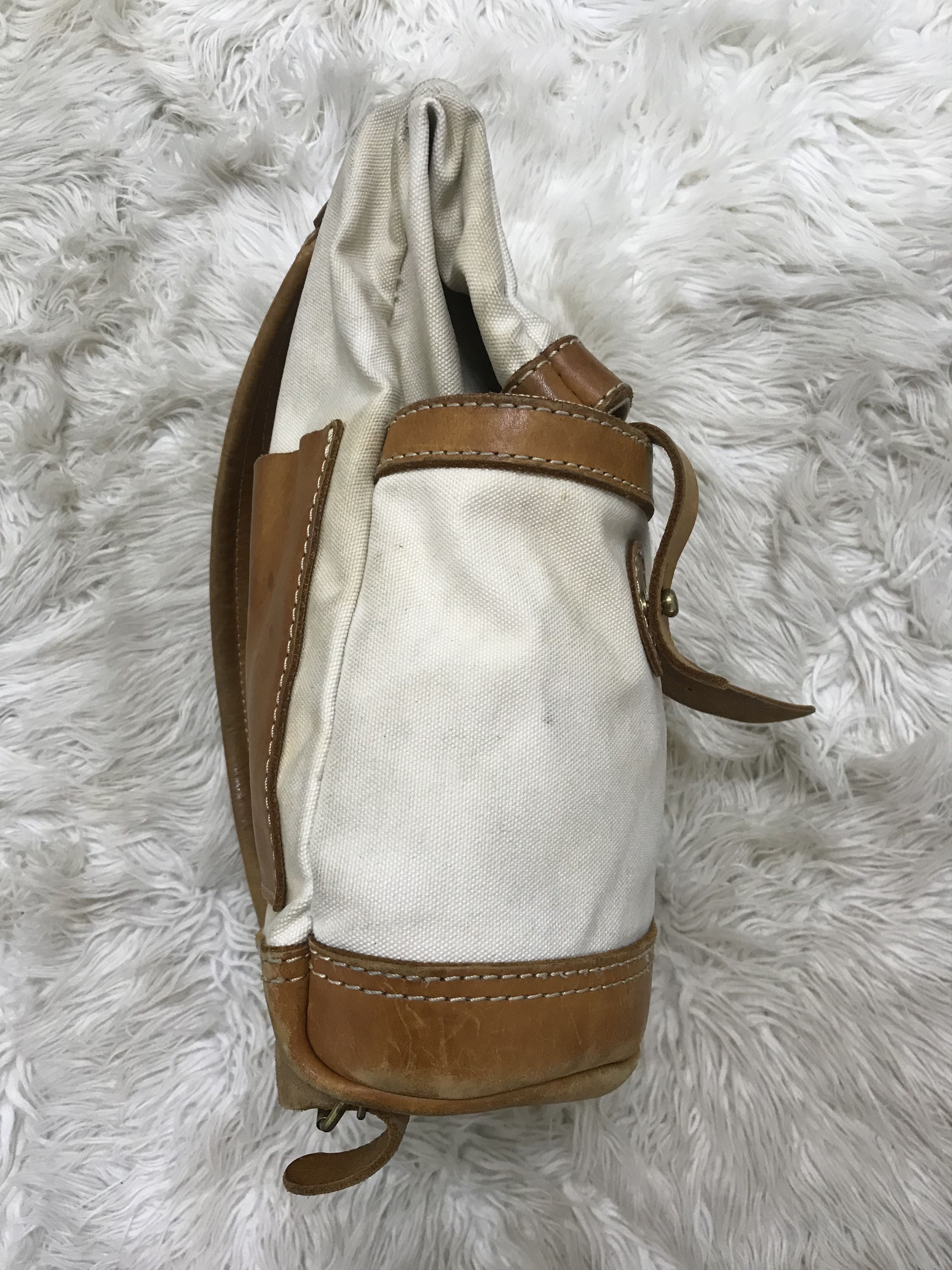 Japanese Brand HERZ Handmade Heavy Canvas and Half Leather BagPack Size ONE SIZE - 3 Thumbnail