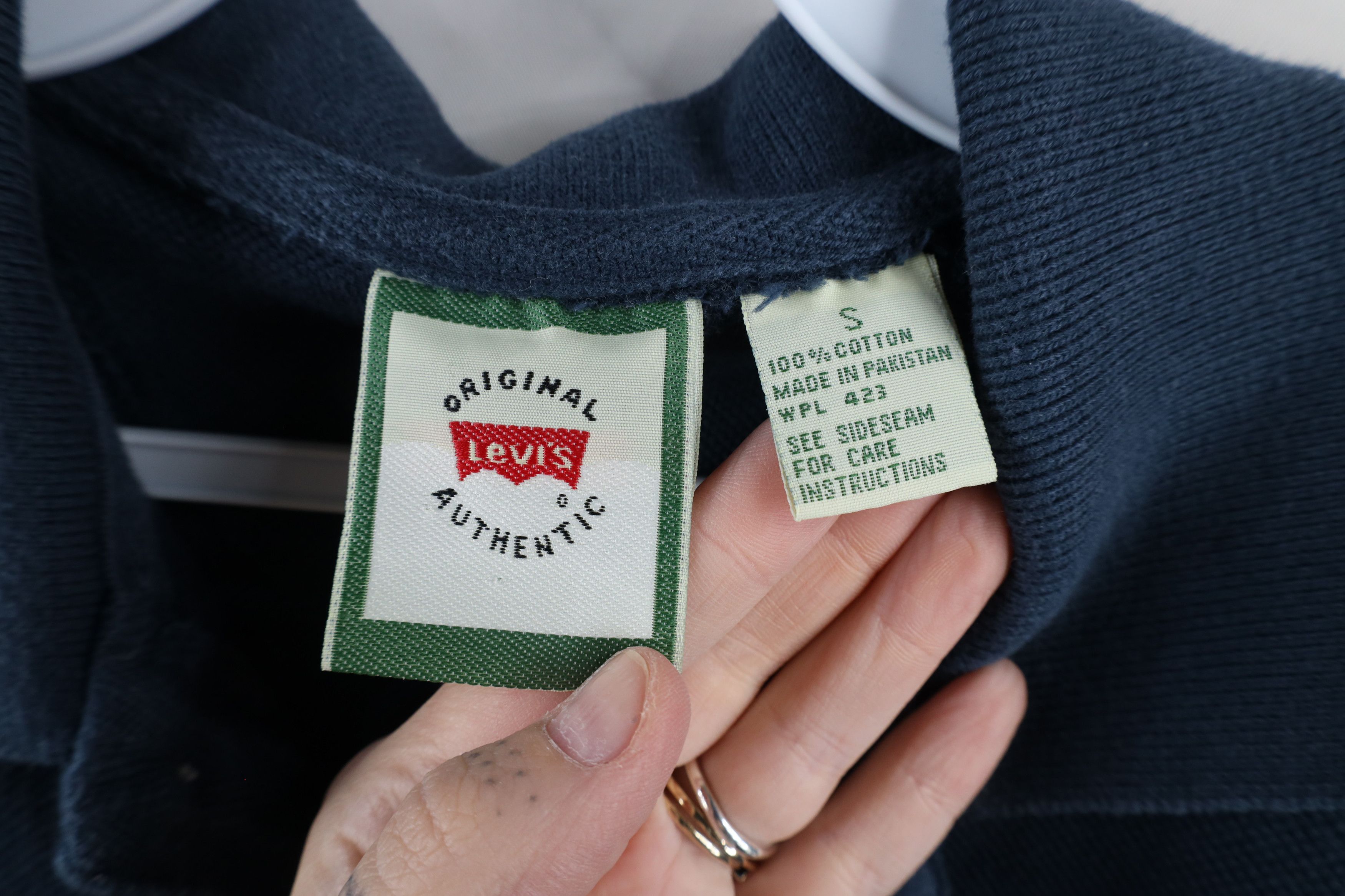 Levi's × Vintage Vintage 90s Levis Spell Out Pique Cotton Collared Polo Shirt Size US S / EU 44-46 / 1 - 5 Thumbnail