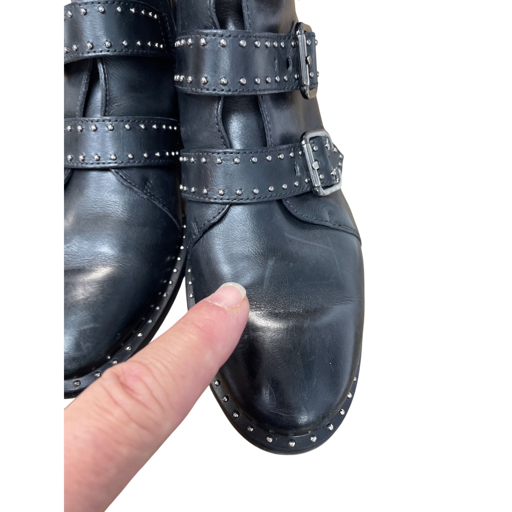 Other Paul Green Womans Black leather studed moto ankle boots sz 5 Size US 5.5 / IT 35.5 - 13 Thumbnail