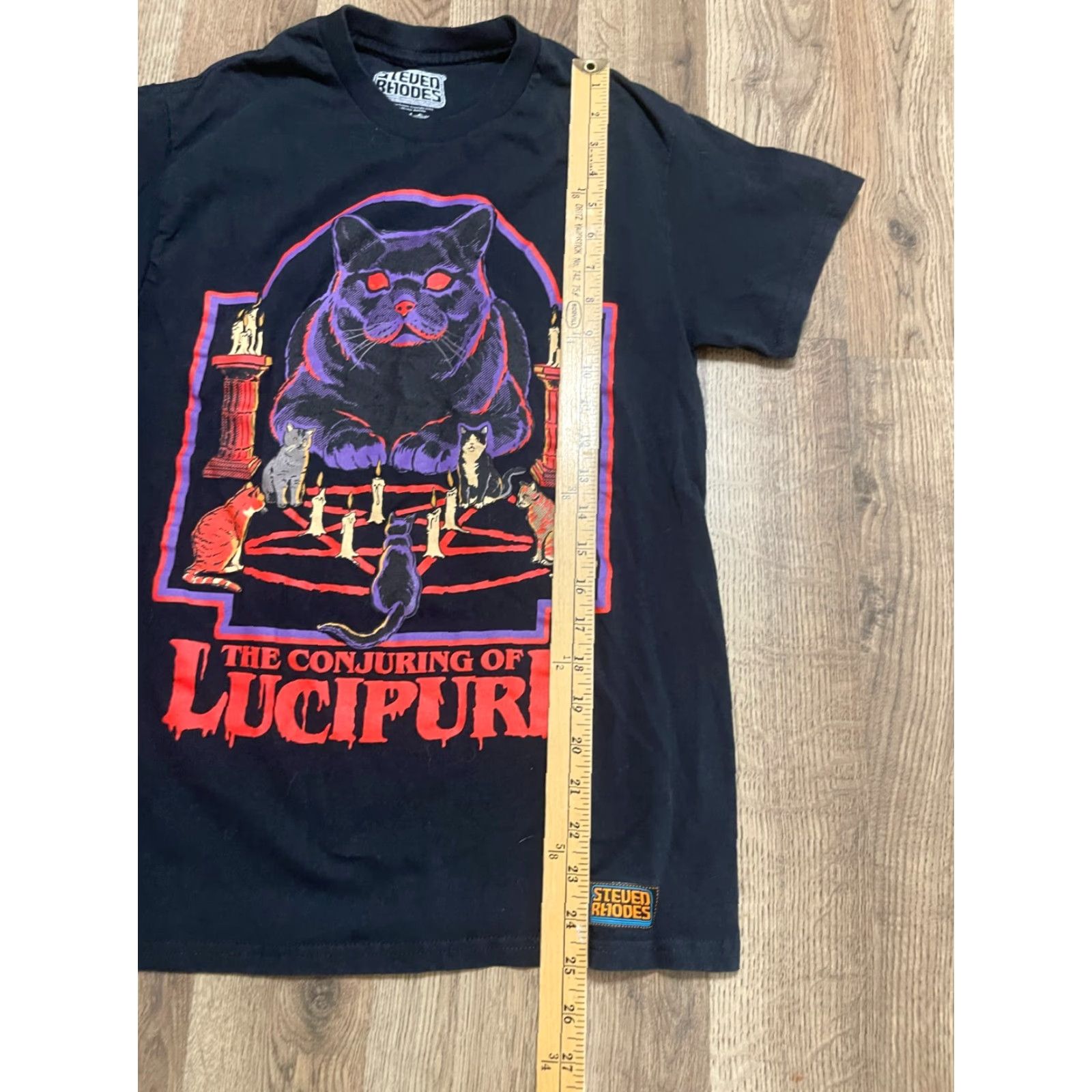 RHODE Steven Rhodes Shirt Mens Small The Conjuring of Lucipurr Shirt Crew Neck Short Sleeve Black Vintage No Size US S / EU 44-46 / 1 - 6 Thumbnail