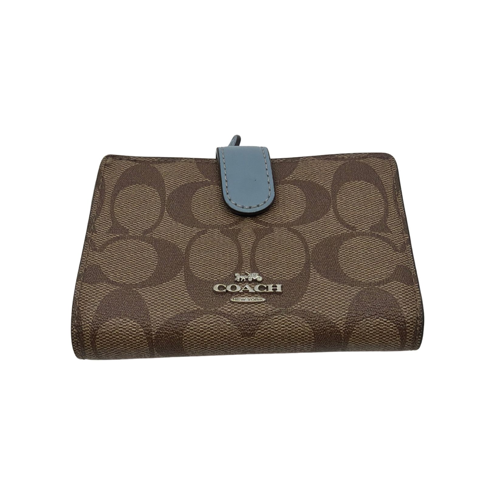 Coach Coach Signature Canvas Bi-Fold Wallet Brown & Blue Size ONE SIZE - 1 Thumbnail