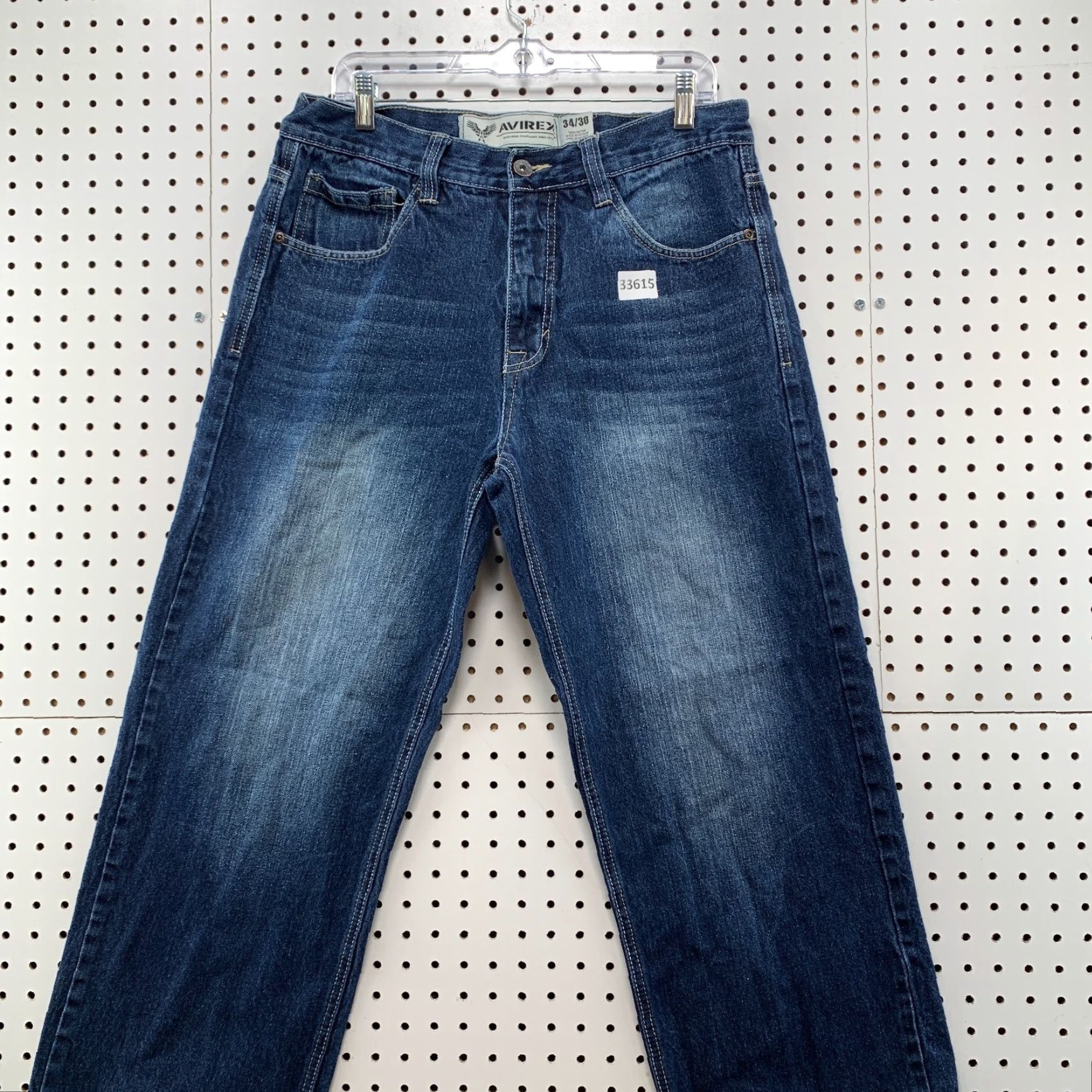Avirex VINTAGE Avirex Jeans Mens 34x30 Dark Wash Hip Hop Baggy Denim 90s Punk Skinny Fit Size US 33 - 3 Thumbnail