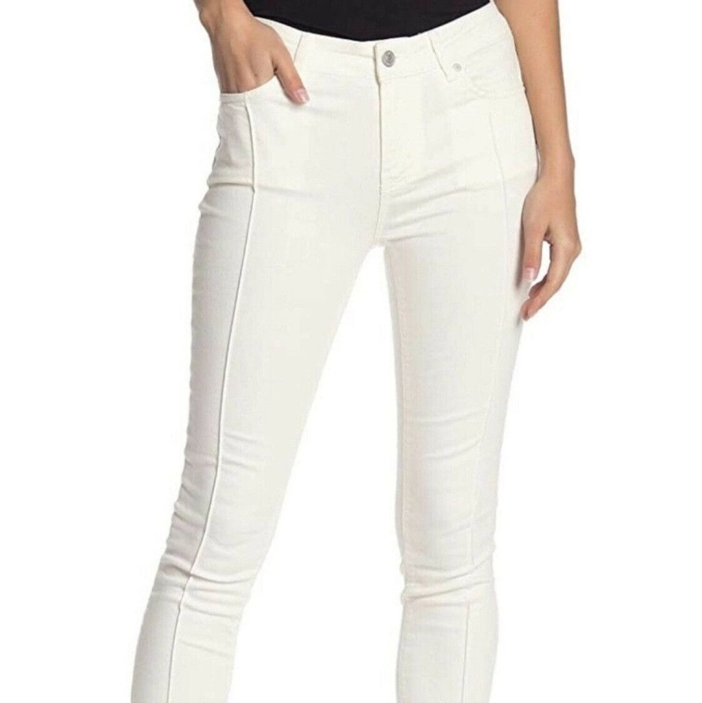 Free People Free People Del Wray white skinny raw hem ankle jeans sz 26 Size 26" / US 2 / IT 38 - 3 Thumbnail