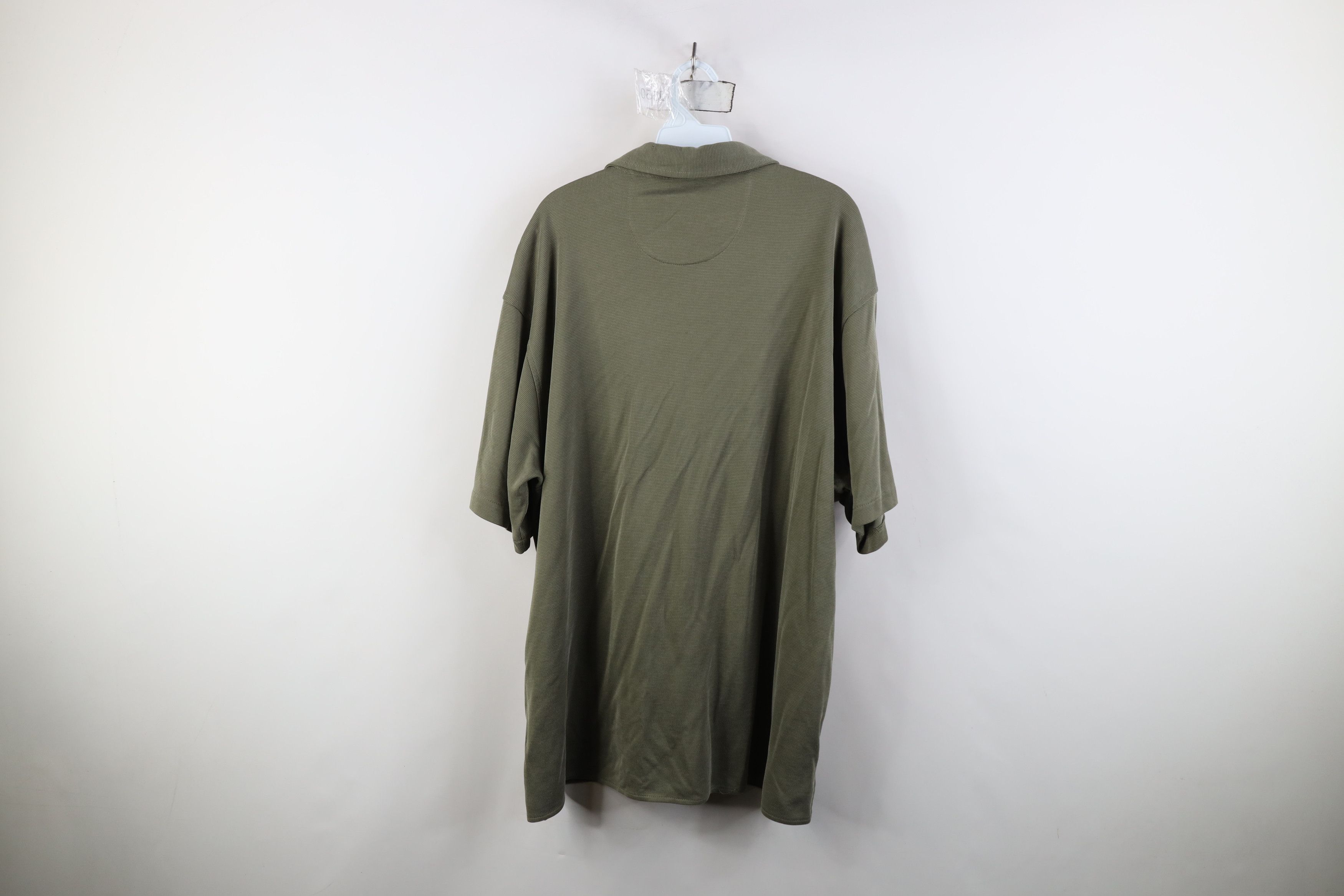 Orvis Vintage Orvis Knit Short Sleeve Collared Button Shirt Green Size US XL / EU 56 / 4 - 9 Thumbnail
