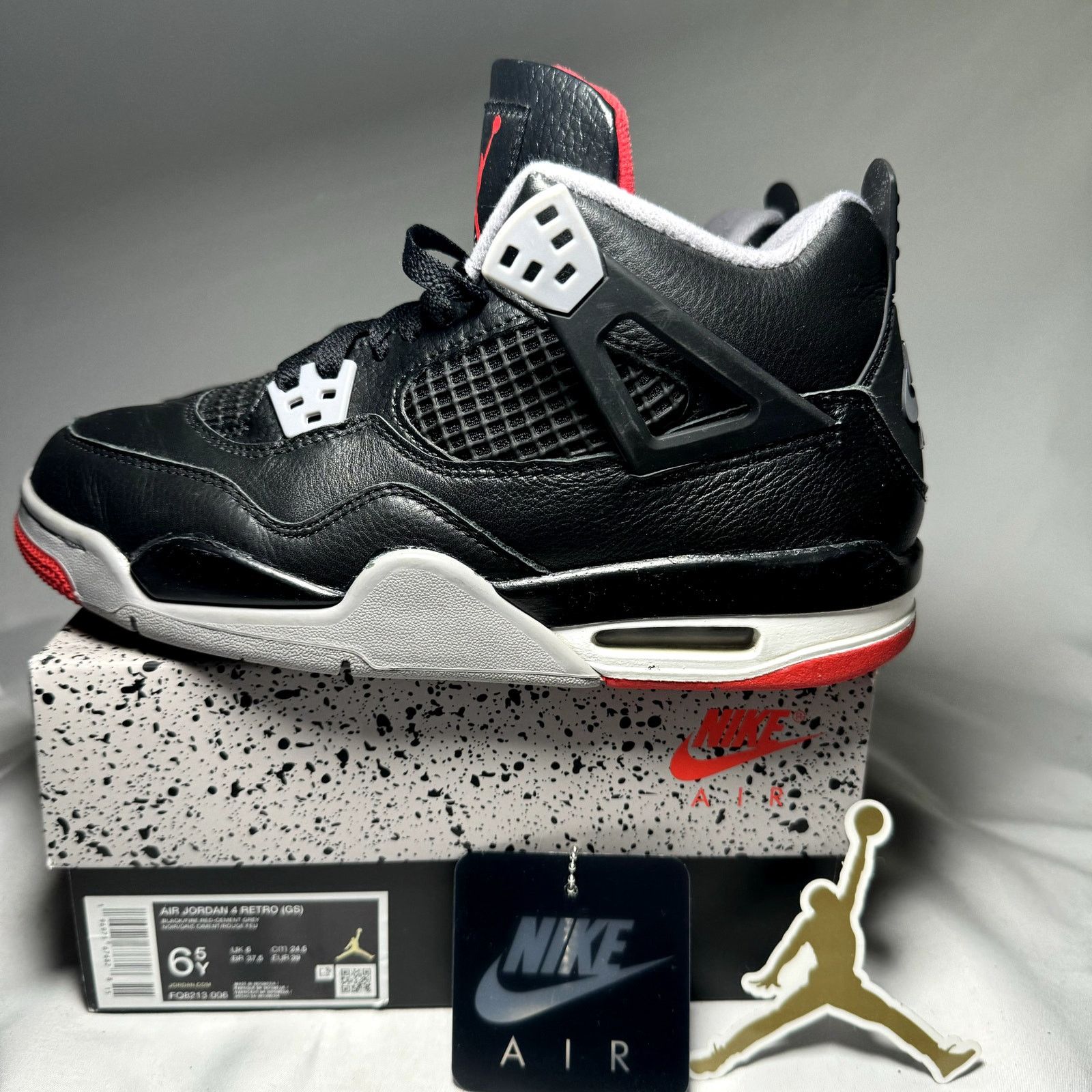 Jordan Brand × Nike Size 6.5 - Air Jordan 4 Retro GS Bred Reimagined Men's Shoes Size US 6.5 / EU 39-40 - 8 Thumbnail