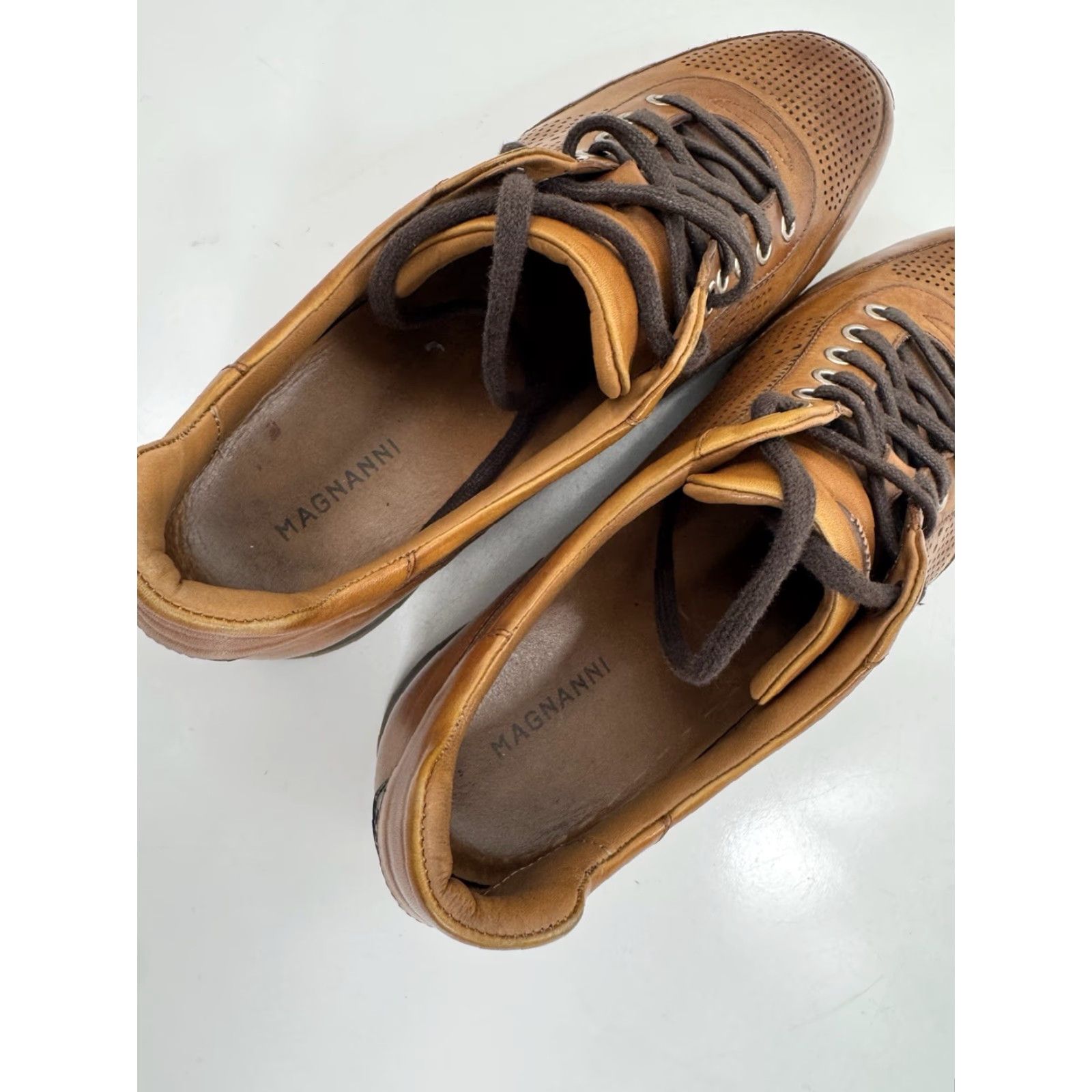 Magnanni MAGNANNI Leather 10 M Sneakers Mens Casual Lace Up Brown Leather Sneaker US Size 10 Size US 10 / EU 43 - 6 Thumbnail