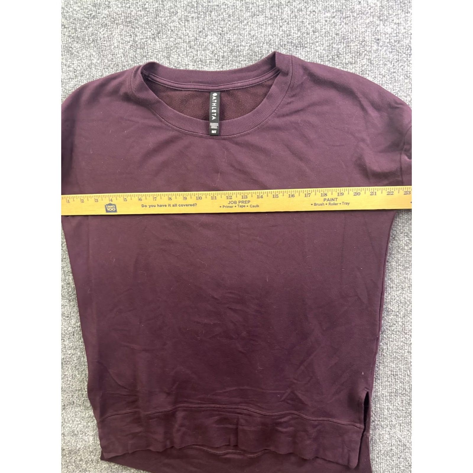 Athleta Athleta Sweatshirt Womens MT Tall Purple Fleece Pullover Crewneck Thumbholes Size M / US 6-8 / IT 42-44 - 5 Thumbnail