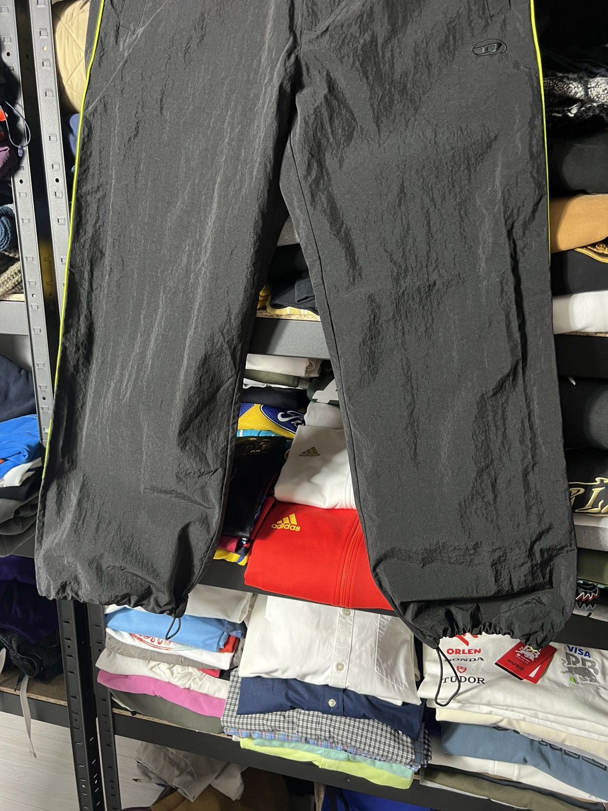 Diesel Diesel Crinkle Nylon Tech Track Pants Black/Neon Size 48 W32 Size US 32 / EU 48 - 3 Thumbnail