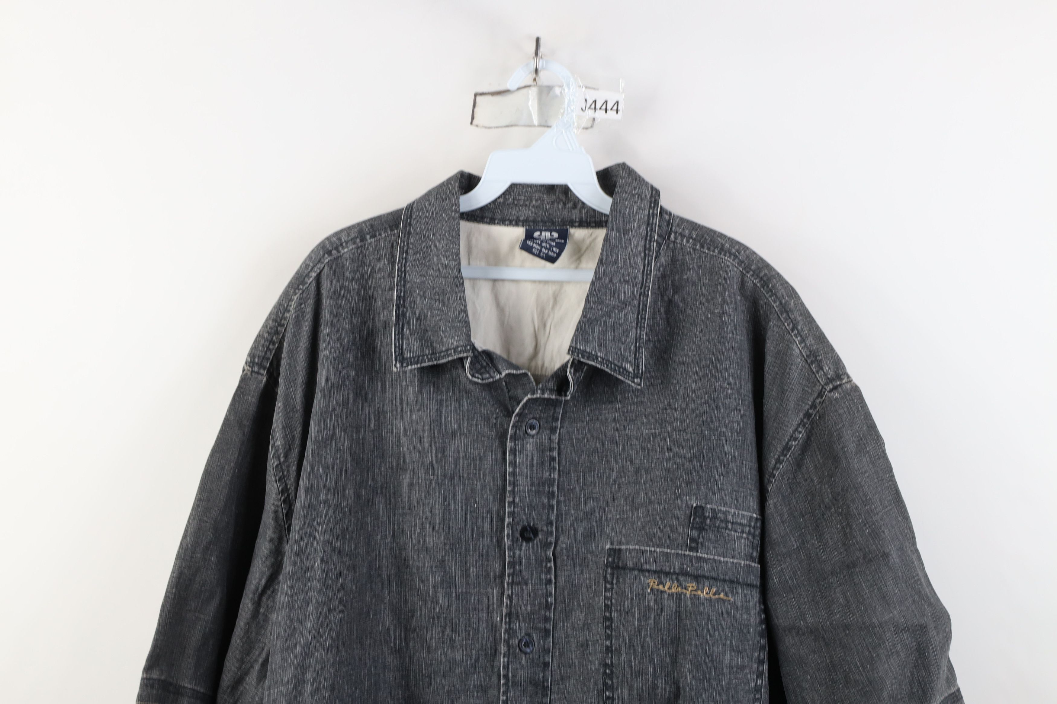 Pelle Pelle Vintage 90s Y2K Pelle Pelle Chambray Linen Button Shirt Size US XXL / EU 58 / 5 - 2 Thumbnail
