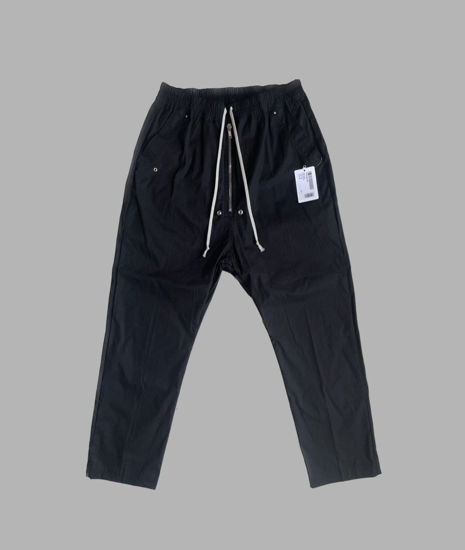 image of Rick Owens Bela Cotton Drawstring Pants Ss23 in Black, Men's (Size 34)