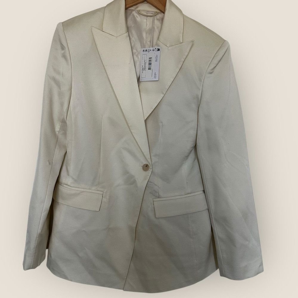 & Other Stories NWT & Other Stories | Relaxed Cut-Away Tailored Blazer | Wh Size M / US 6-8 / IT 42-44 - 4 Thumbnail