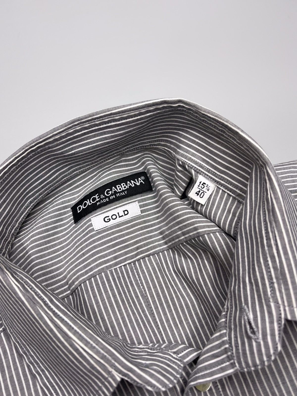Dolce & Gabbana Dolce Gabbana Gold Stripped Button Up Shirt Size US M / EU 48-50 / 2 - 5 Thumbnail