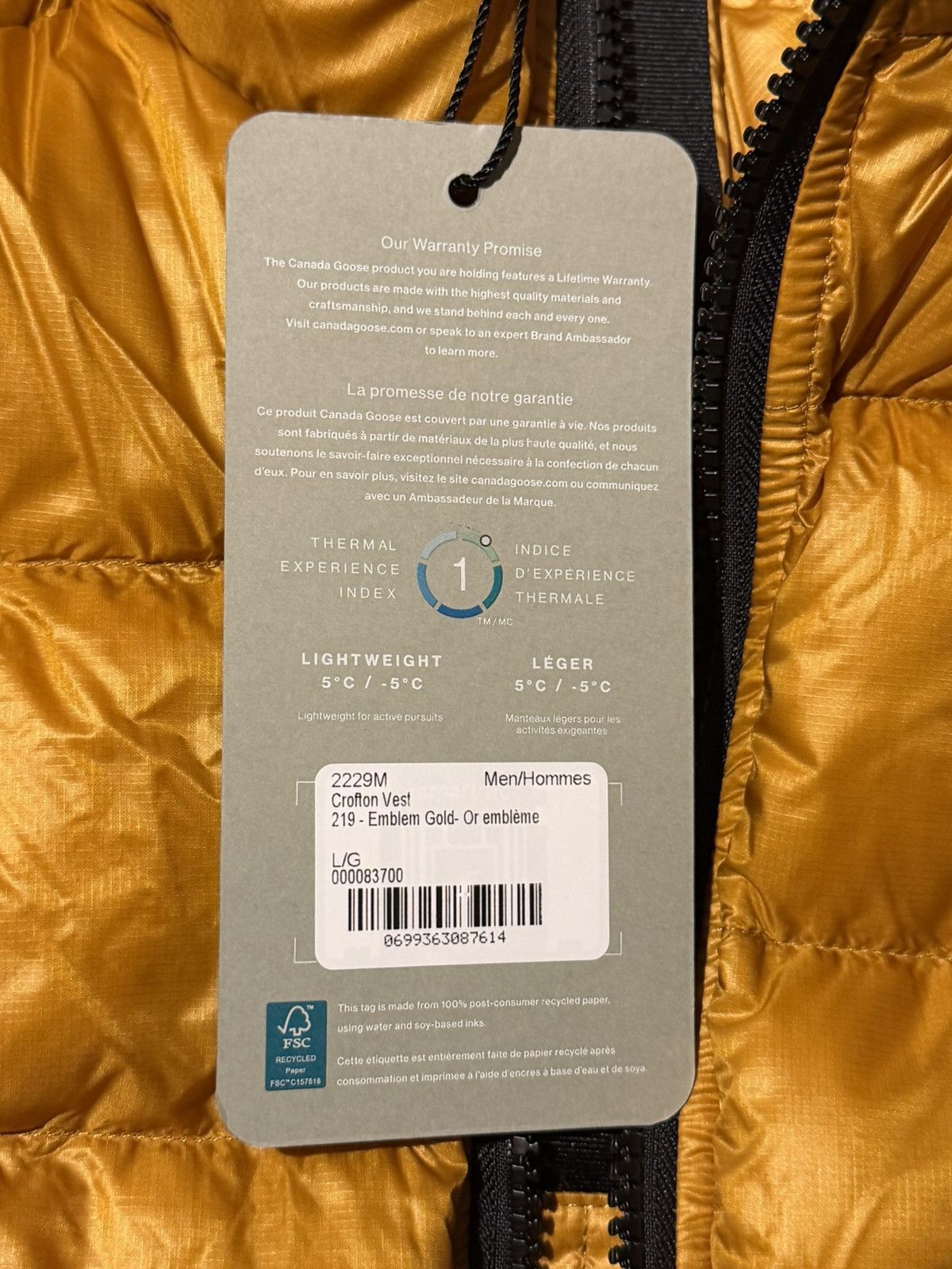 Canada Goose Brand New Canada Goose Crofton Gold Vest Size Large Size US L / EU 52-54 / 3 - 2 Thumbnail