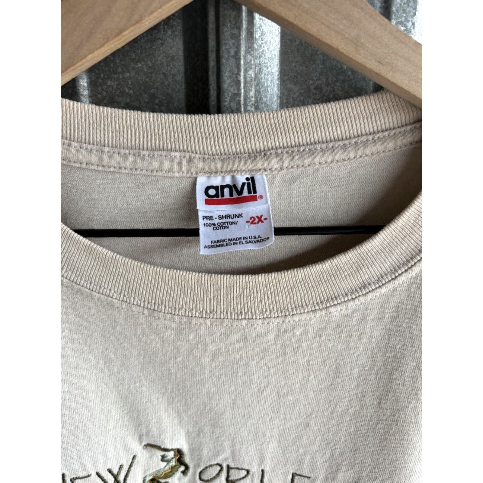 Anvil VINTAGE New Orleans Tee 2XL Anvil Crew Neck Cotton Brown Graphic Print 90s Retro Music USA Men Size US XXL / EU 58 / 5 - 4 Thumbnail