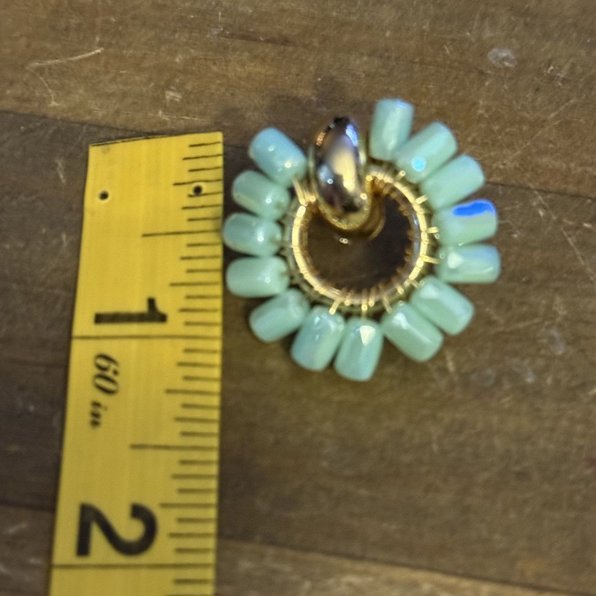 Other Aqua blue beaded sunflower earrings Size ONE SIZE - 3 Thumbnail