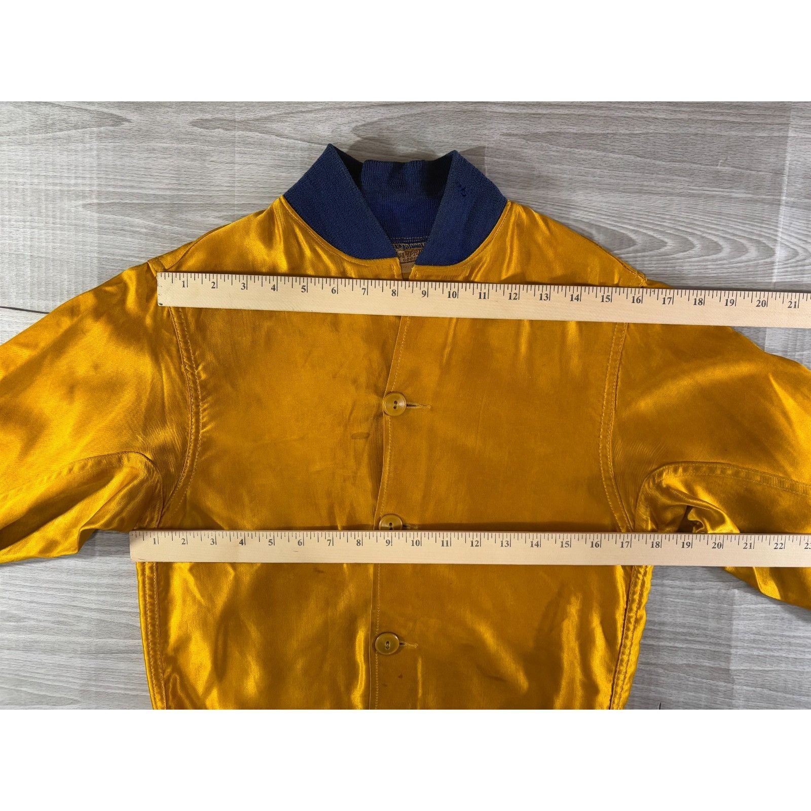 Other Lowe And Campbell Satin Jacket Sz 38 gold blue VTG 40's tryn Size US XS / EU 42 / 0 - 6 Thumbnail