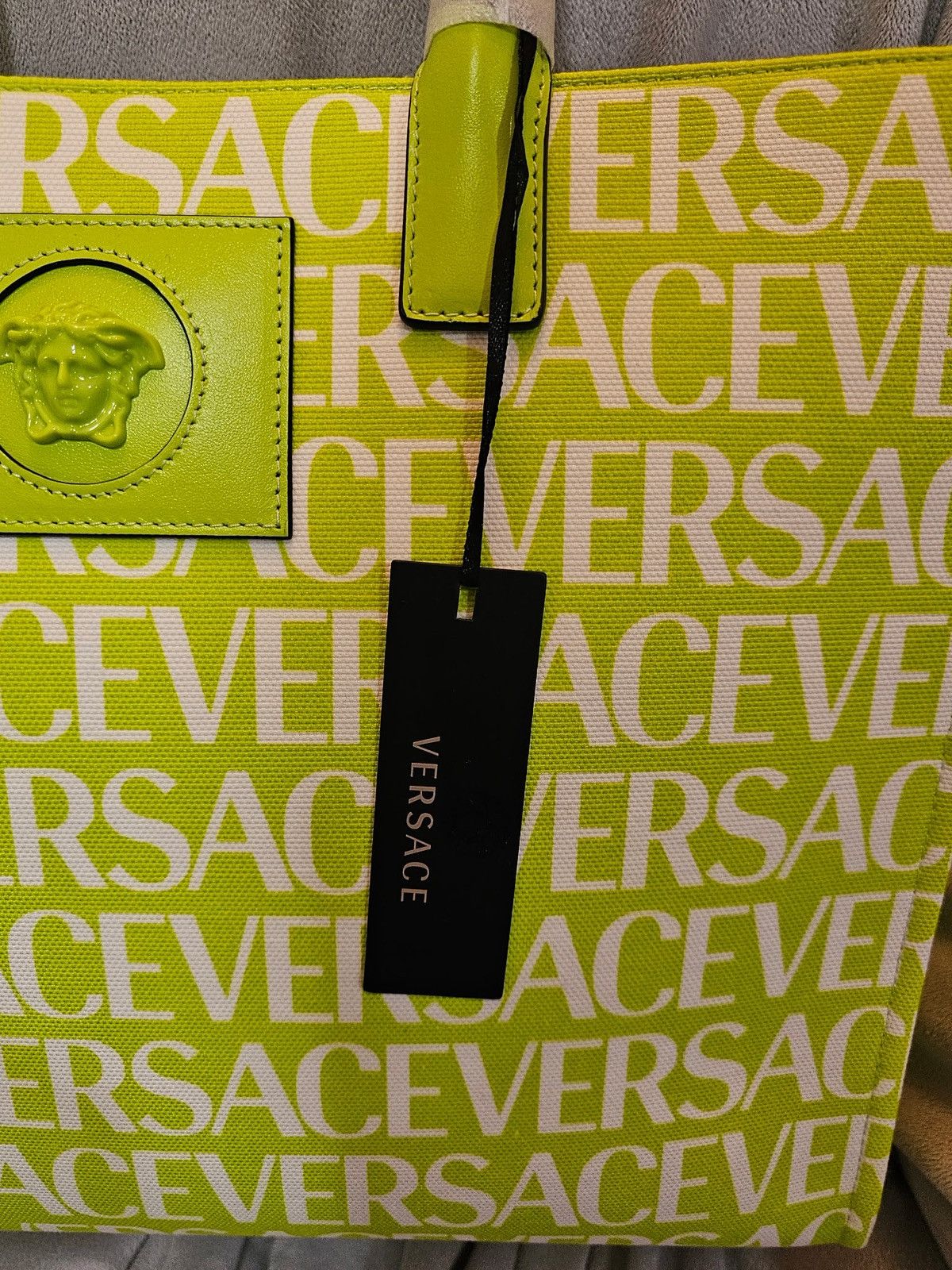 Versace Versace La Medusa logo print canvas tote Size ONE SIZE - 6 Thumbnail