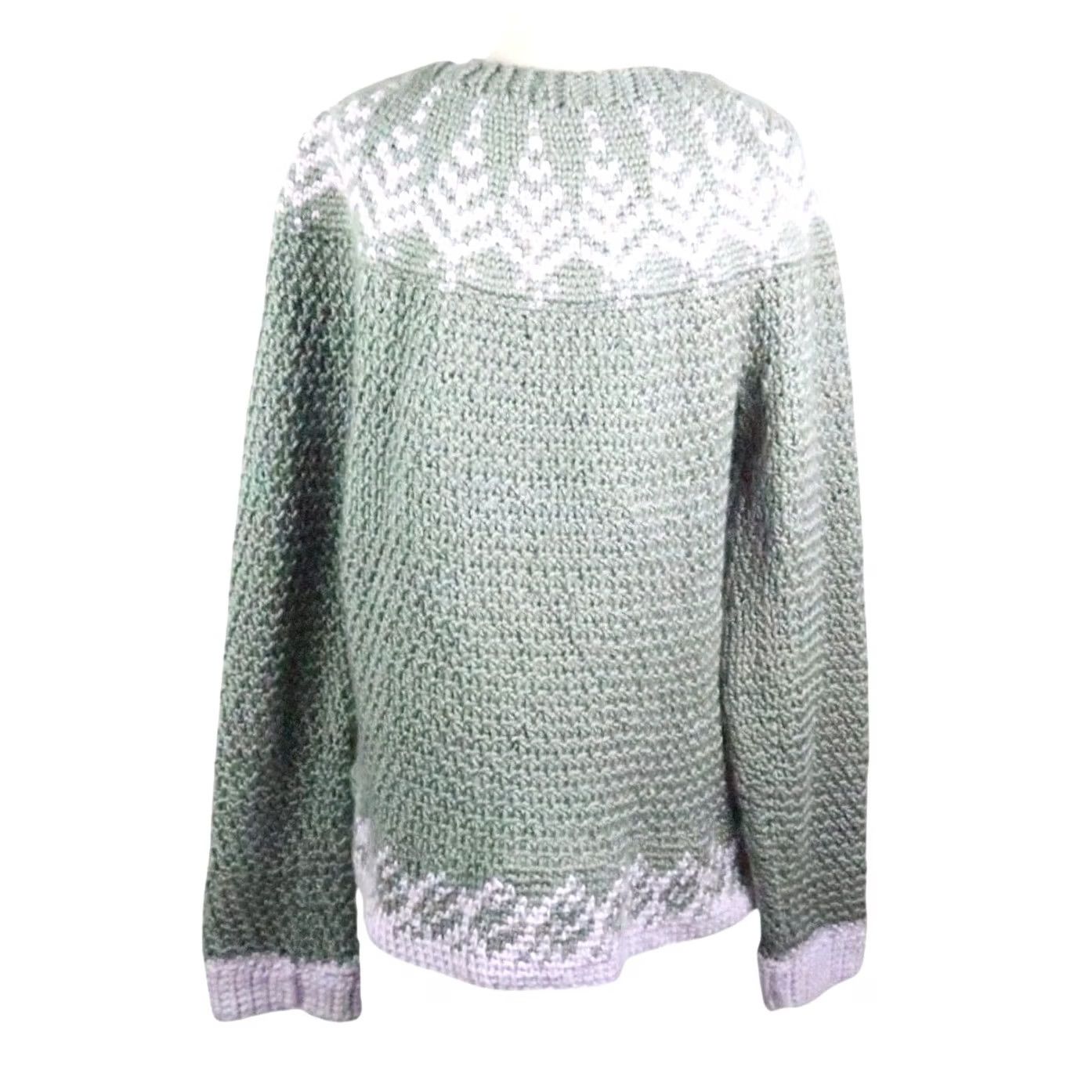 Vintage VINTAGE Sweater Women Pullover Fair Isle Hand Knit Long Sleeve Knit 80s Bohemian L Gray Lavender Regular Size Large Mens Womens Boys Girls Size L / US 10 / IT 46 - 4 Thumbnail