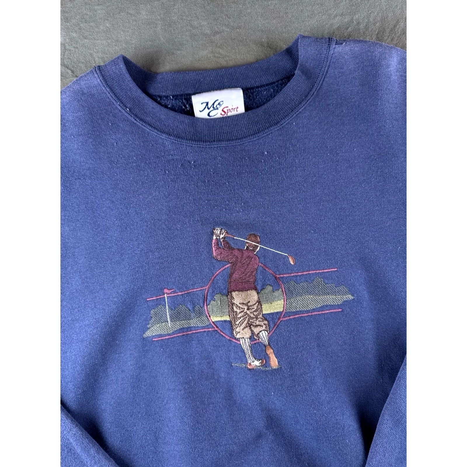 Vintage VINTAGE MC Sport Golf Sweatshirt Embroidered Crewneck Pullover XL Men Blue 90s Pullover Sweatshirt Embroidered Golf Size US XL / EU 56 / 4 - 2 Thumbnail