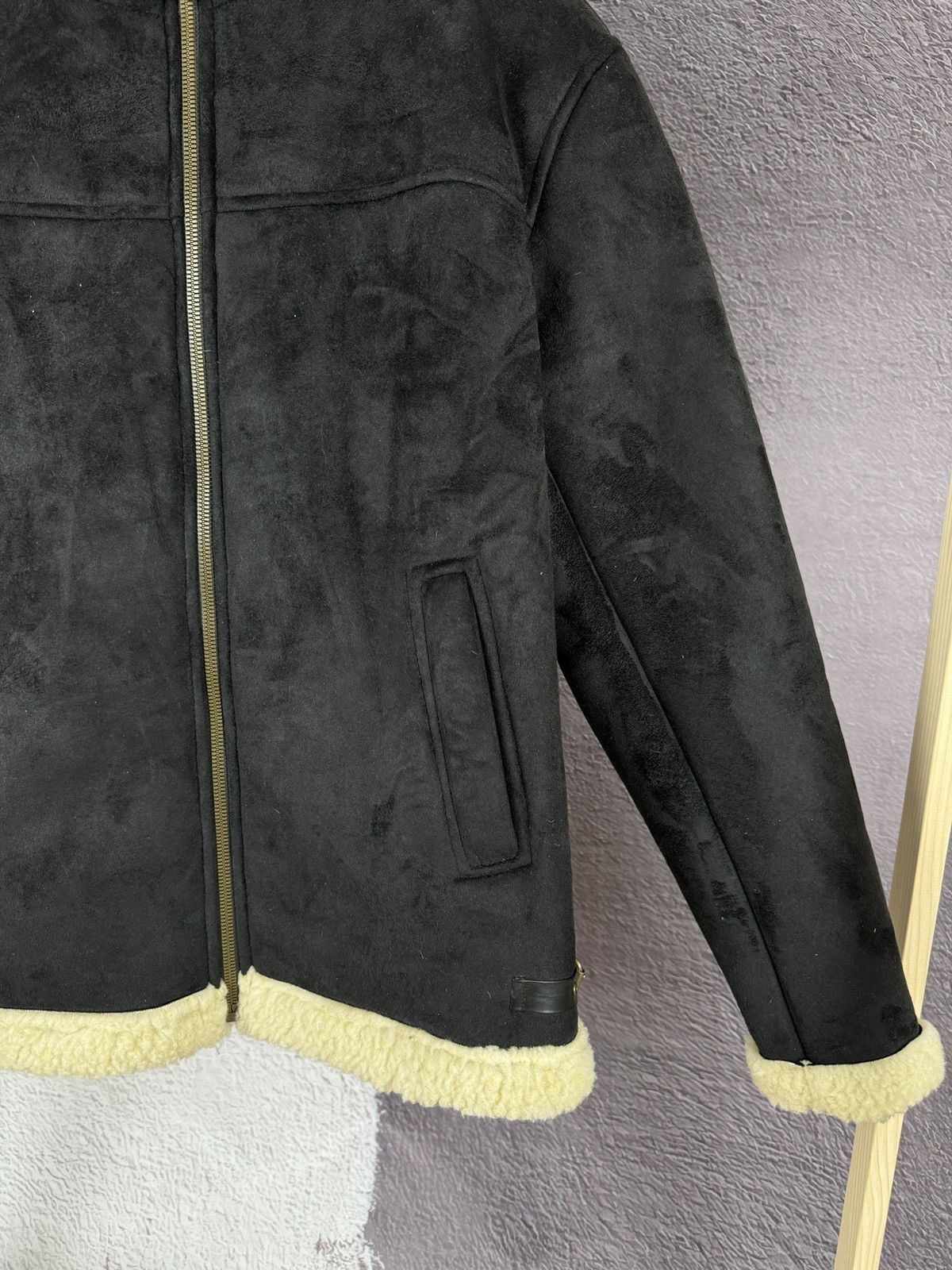 Japanese Brand Vintage Black Faux Leather Suede shearling jacket size L-XL Size US L / EU 52-54 / 3 - 7 Thumbnail
