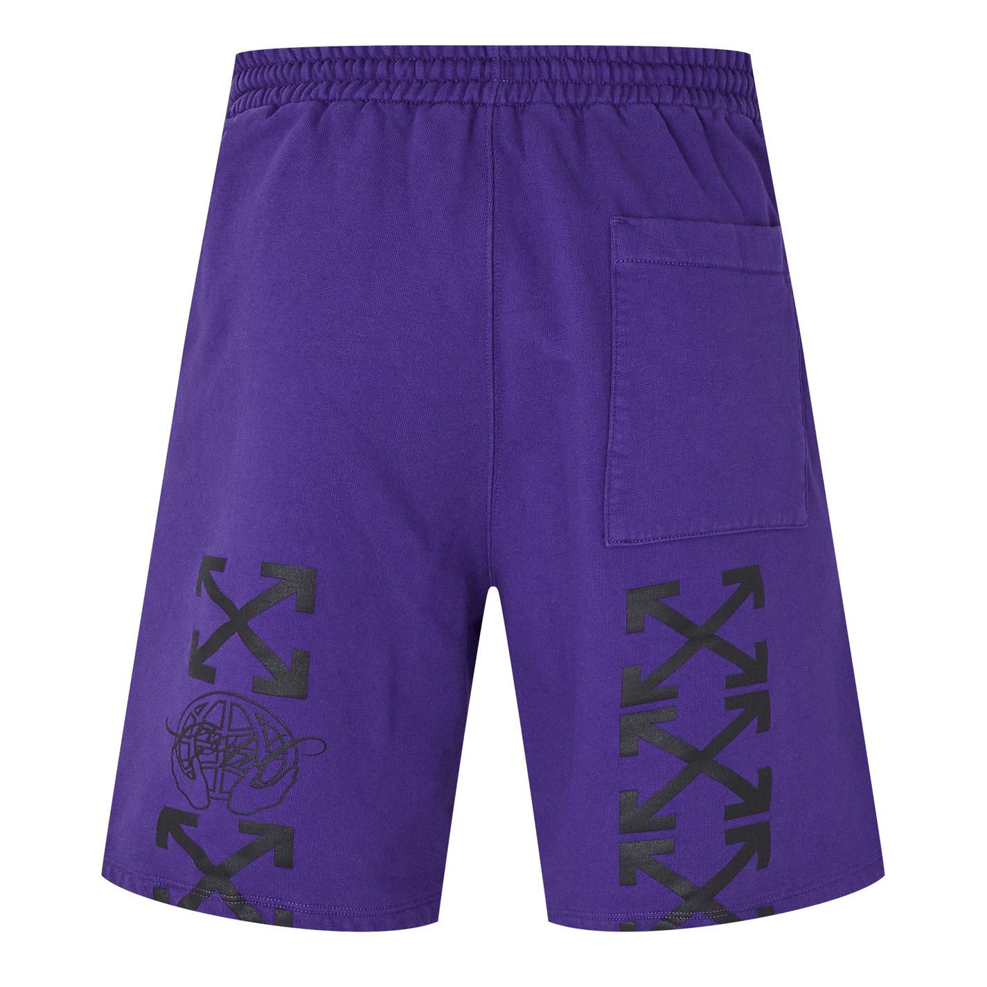 Off-White o1g2r1mq0326 Embroidered Skate Fleece Jogger Shorts Purple Size US 26 / EU 42 - 2 Thumbnail