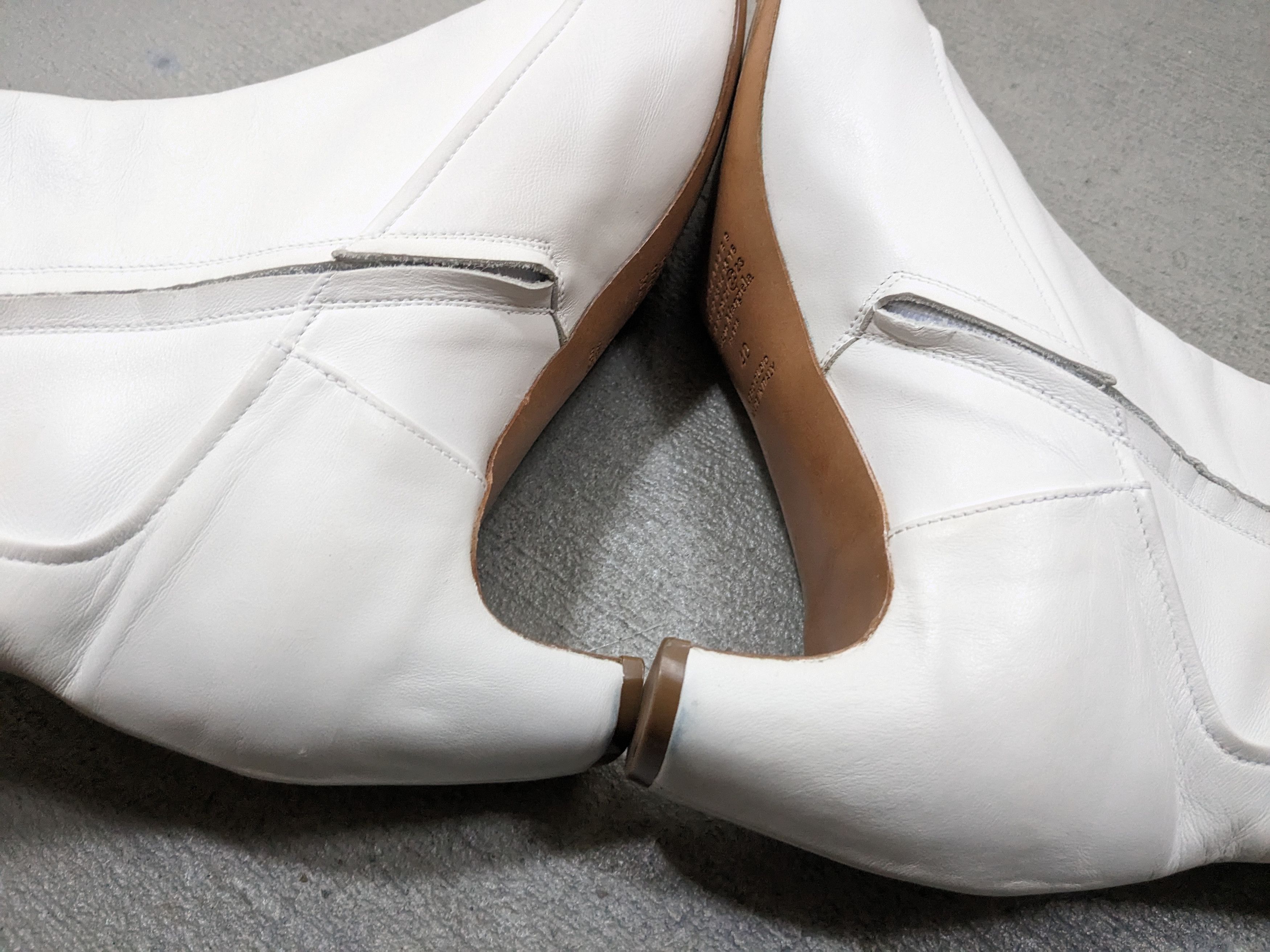 Maison Margiela Maison Margiela Boots Heels White Leather 7 40 Side Zip Size US 7 / EU 40 - 9 Thumbnail