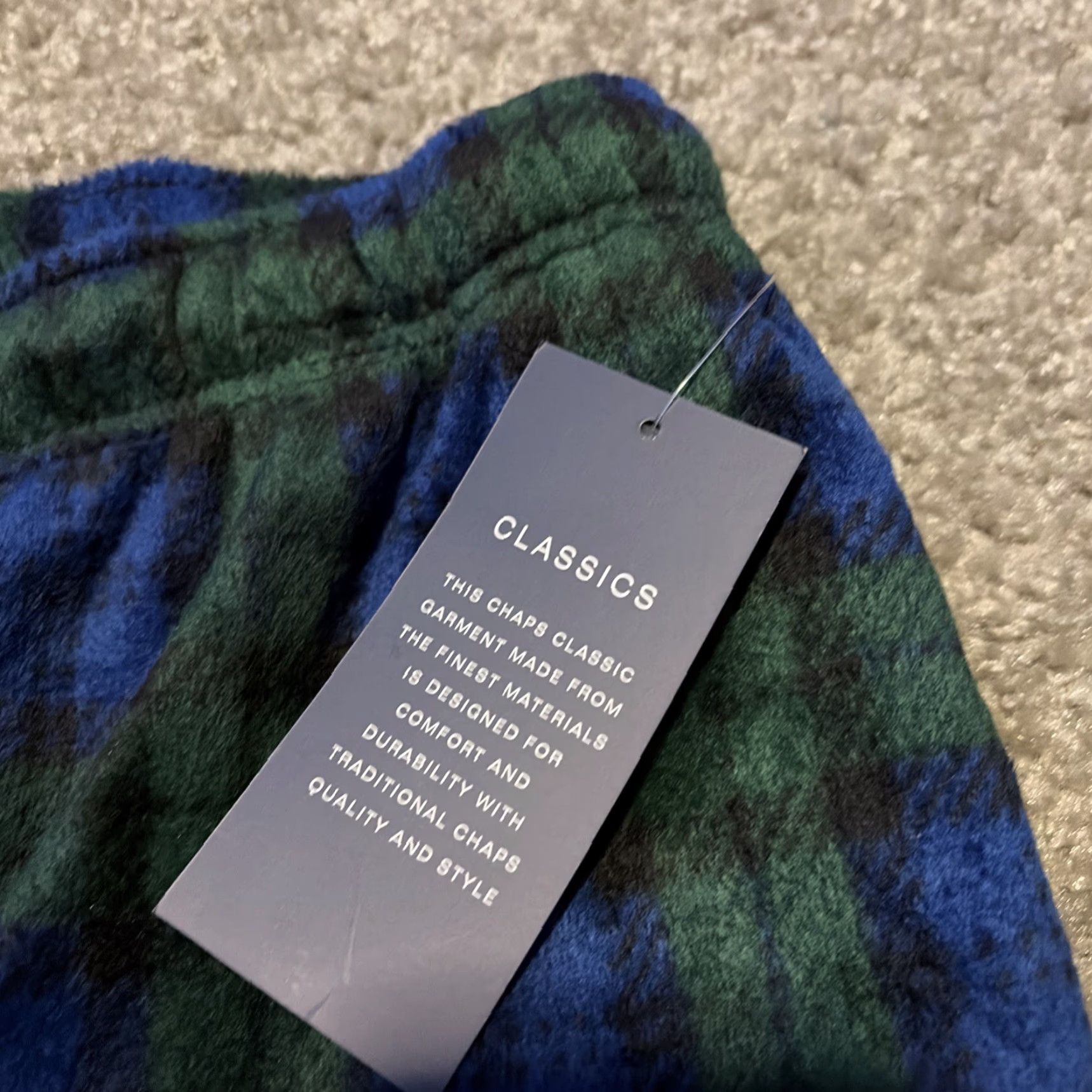 Chaps Chaps Ralph Lauren Fleece Plaid Pajama Pants Men L Blue NWT With Tags Size US 33 - 5 Thumbnail