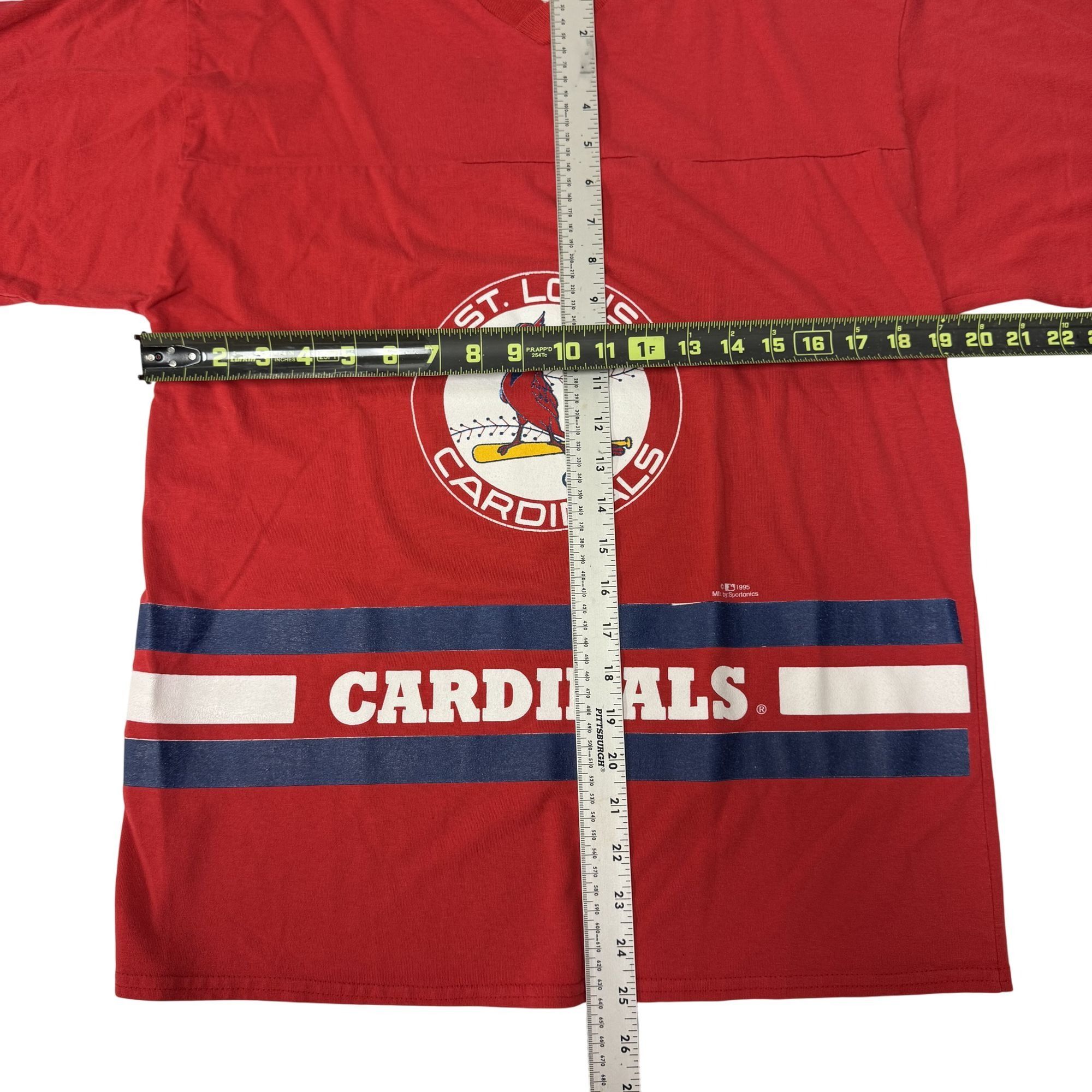 Other Vtg Sportonics 50/50 RINGER 1995 St Louis Cardinals T Shirt Size US L / EU 52-54 / 3 - 7 Thumbnail