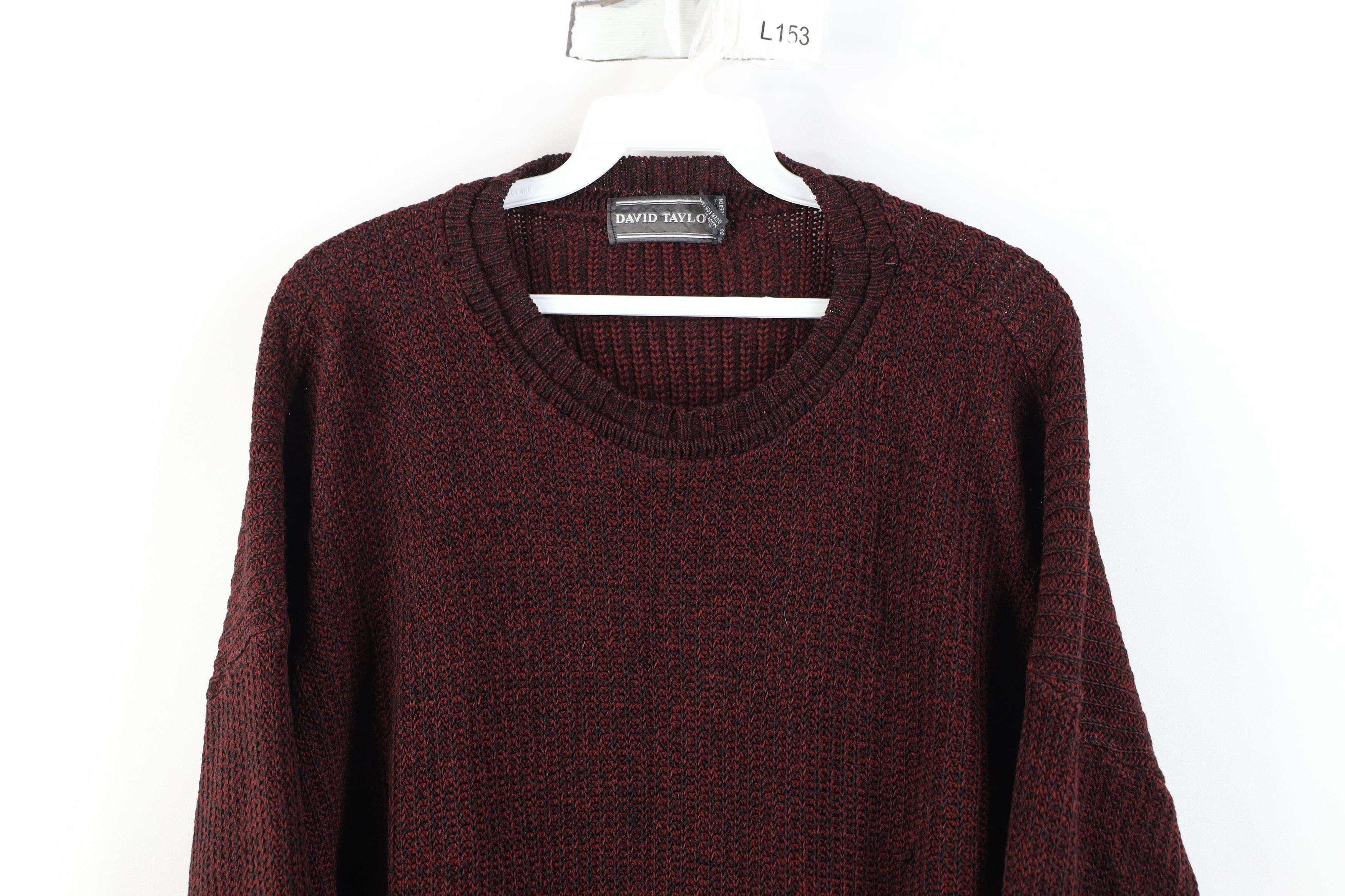 Vintage Vintage 90s Streetwear Ribbed Knit Crewneck Sweater Red USA Size US XL / EU 56 / 4 - 2 Thumbnail