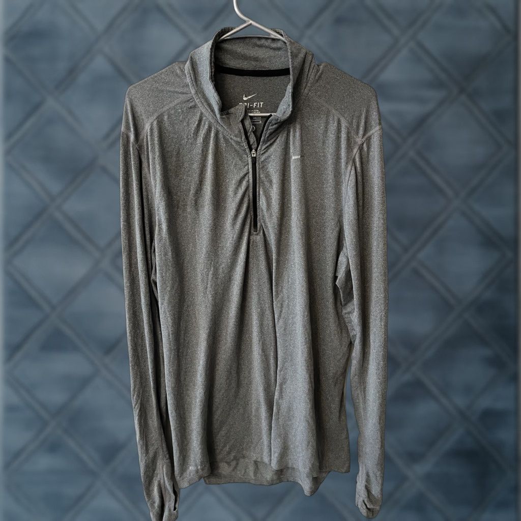 Nike Nike Mens 1/4 Zip DRI-FIT Running Top Gray Size Medium Shirt Mens Size US M / EU 48-50 / 2 - 1 Thumbnail