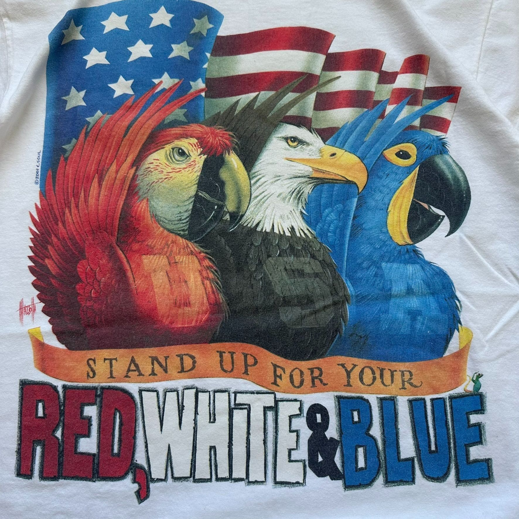 Vintage Vintage Y2K Caribbean Soul USA T-Shirt Patriotic Jimmy Buffe Size US L / EU 52-54 / 3 - 2 Thumbnail