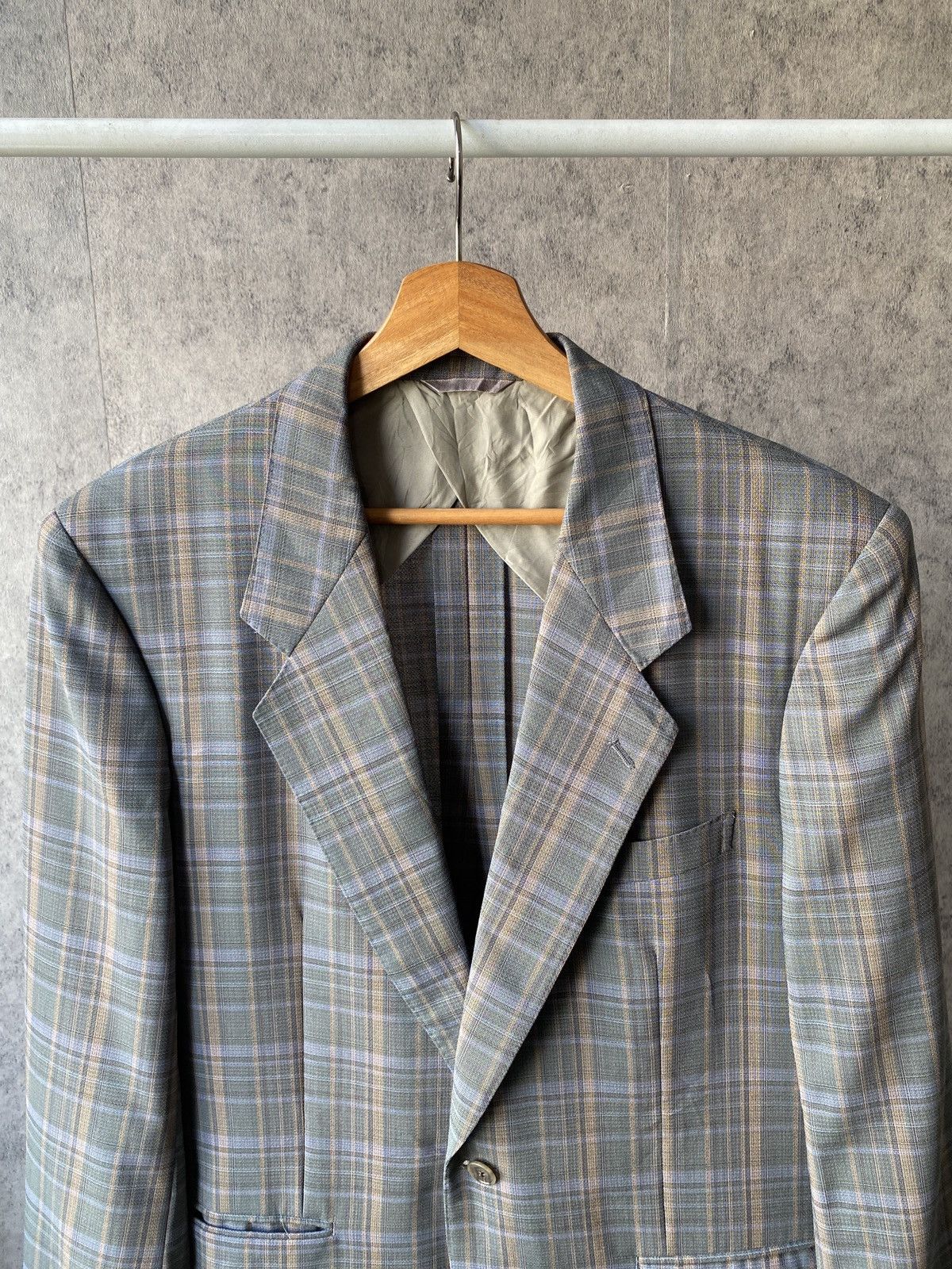 Balenciaga Vintage 90s Balenciaga Paris Plaid Design Blazer Size US L / EU 52-54 / 3 - 3 Thumbnail