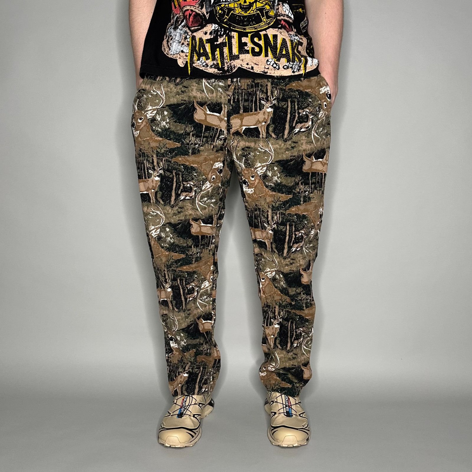Saddlebred Vintage 90s Hunting Camo Sweatpants Mens M Baggy Wide Leg Size US 32 / EU 48 - 2 Thumbnail