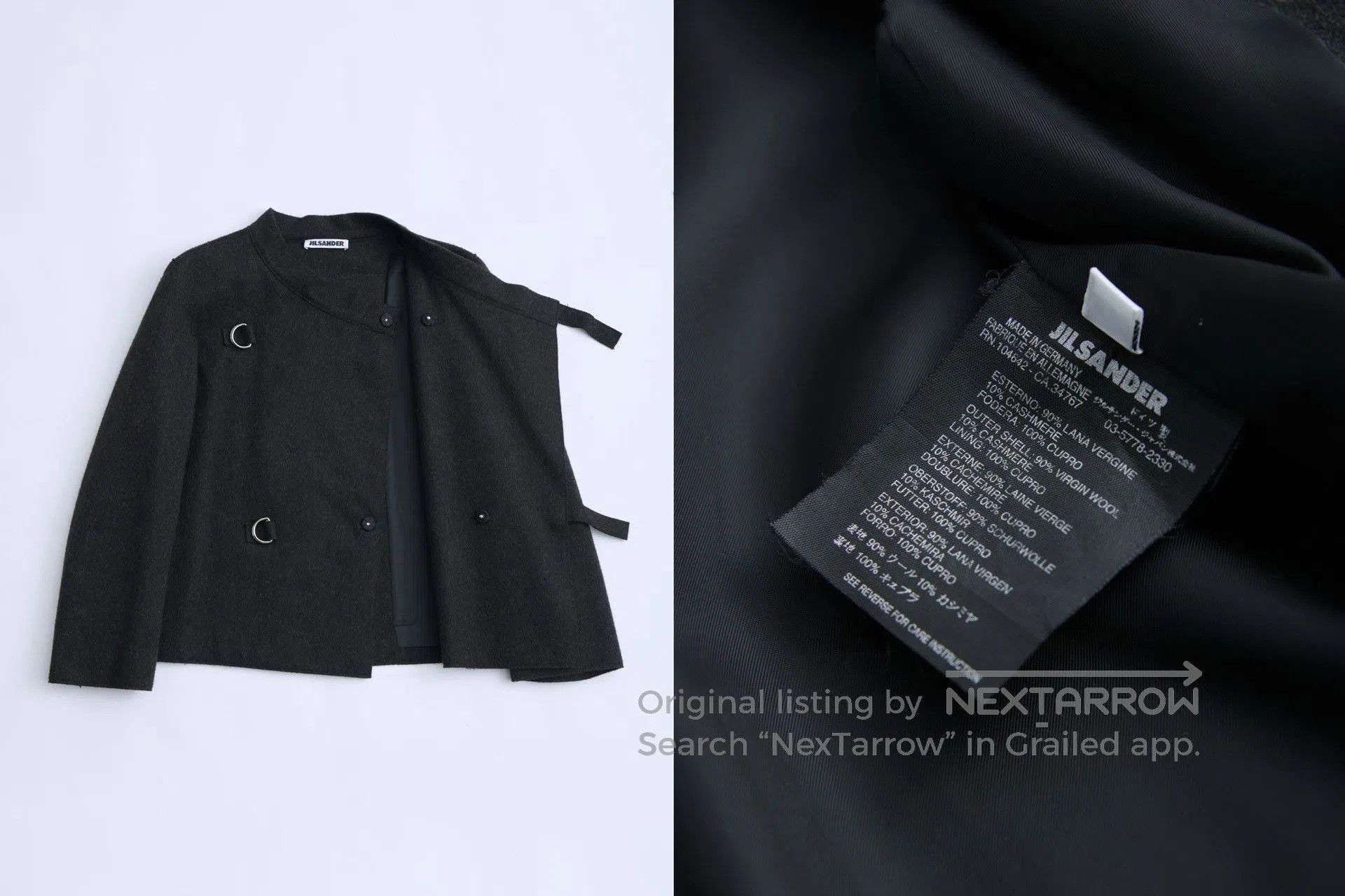 Jil Sander JIL SANDER Asymmetric Wool Short Coat. Size M / US 6-8 / IT 42-44 - 9 Thumbnail