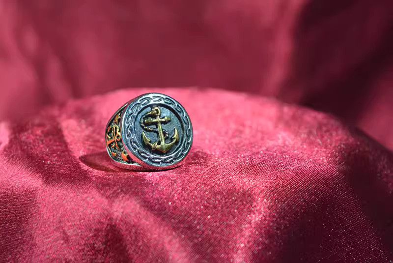 Jewelry Sailor Dark Jewelry Rings Open Size Chrome Ring (Size 7-13) Size ONE SIZE - 4 Thumbnail
