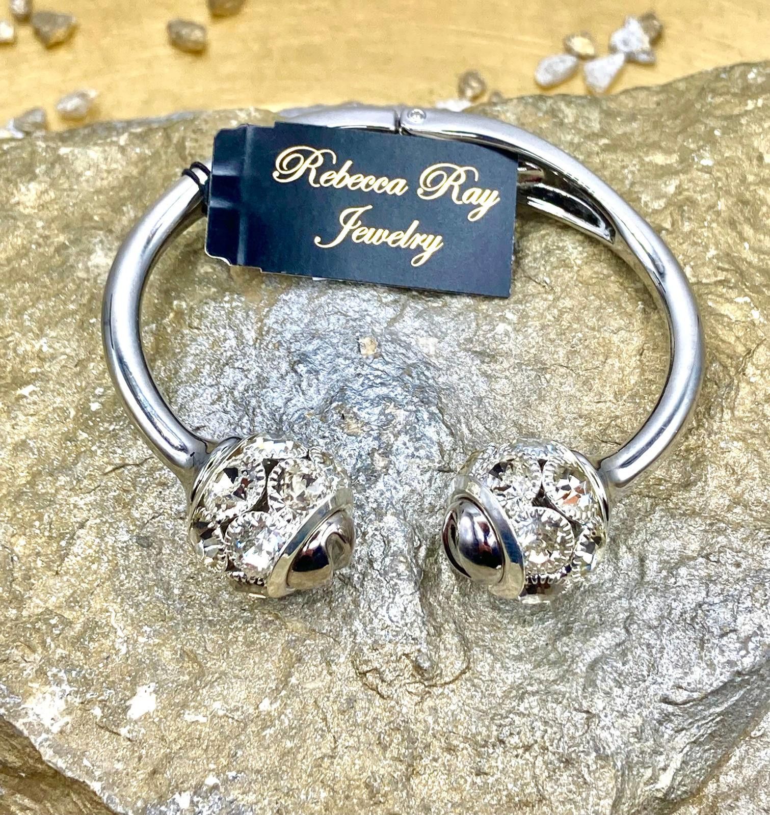 Other Chunky Statement Bangle Bracelet: Silver Size ONE SIZE - 1 Thumbnail