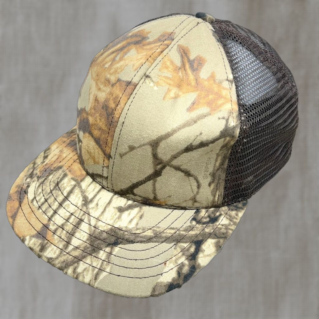Vintage VINTAGE Sniper Camo Trucker Hat Cap Snap Back Made In USA Brown Camo Trucker Hat Vintage 90s Hunting Men's Adjustable Cap USA 80s 90s Outdoor Size ONE SIZE - 1 Thumbnail