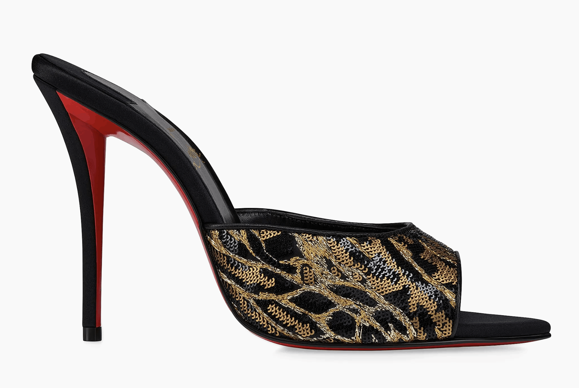 Christian Louboutin Miss Z Mule Ocelot 100 Black Backless Sandal Heel Pump 38 Size US 8 / IT 38 - 3 Thumbnail