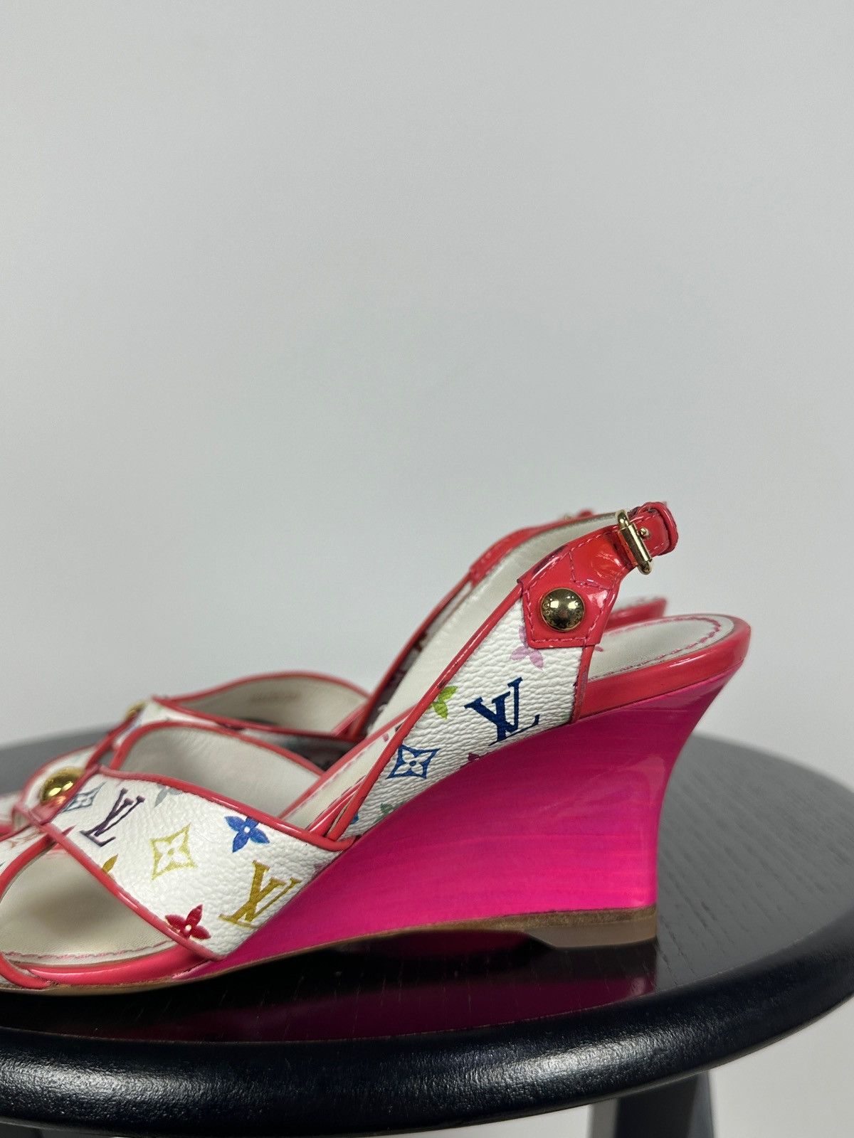 Louis Vuitton × Takashi Murakami 2009 Vintage Louis Vuitton x Takashi Murakami Wedge Sandal Size US 4.5 / IT 34.5 - 13 Thumbnail