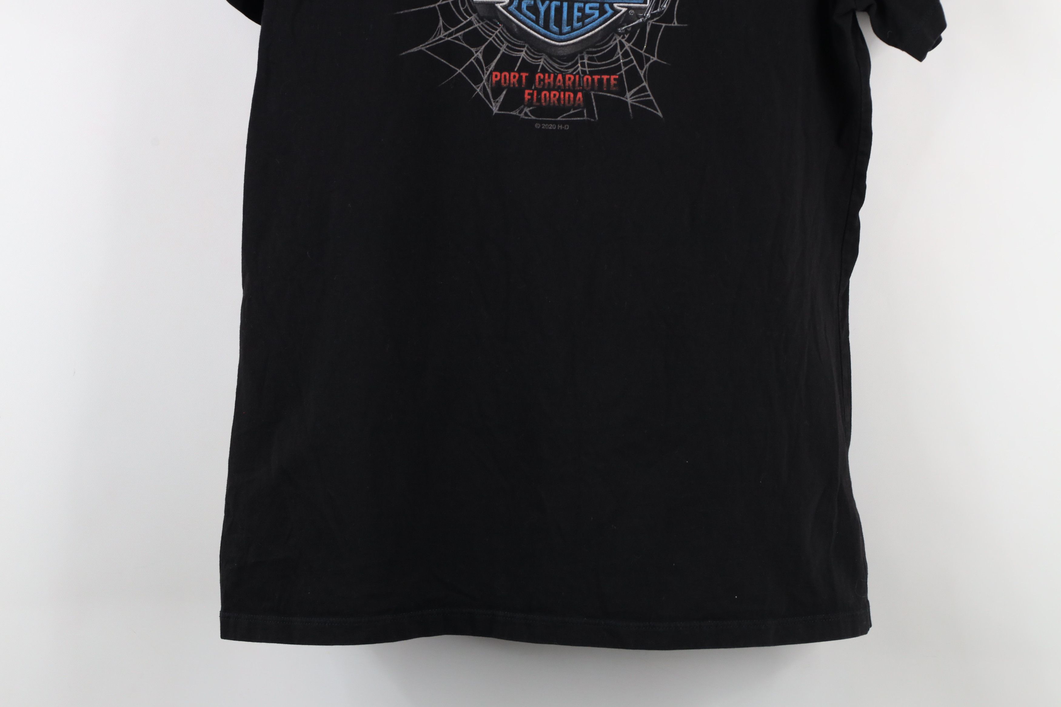 Harley Davidson × Vintage Y2K Harley Davidson Spell Out Tribal Eagle V-Neck T-Shirt Size L / US 10 / IT 46 - 15 Thumbnail