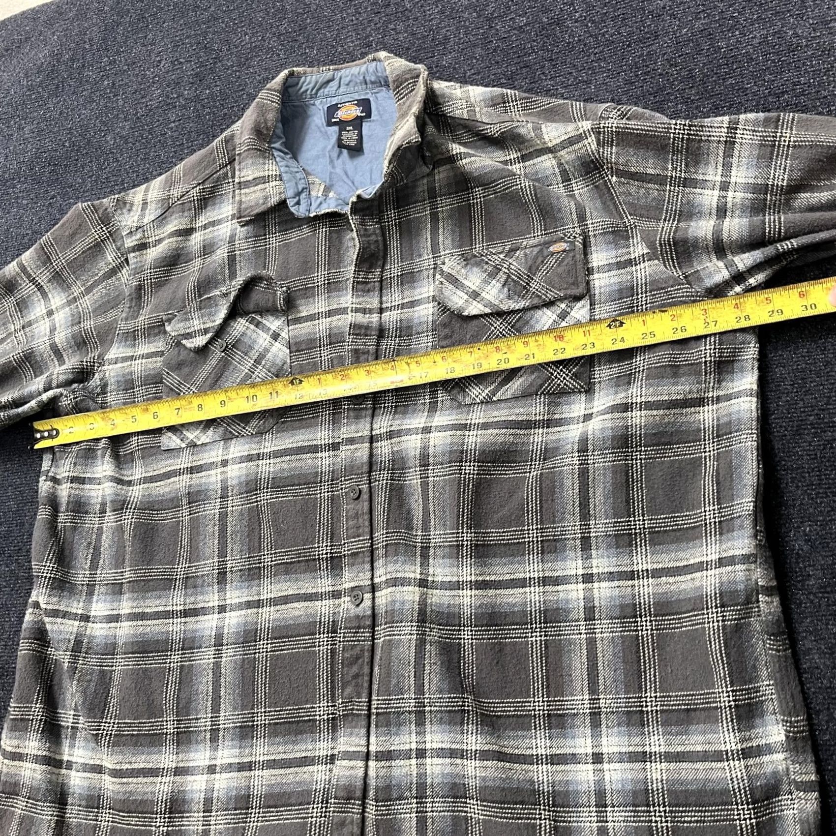 Dickies Dickies Flannel Shirt Mens 3XL Gray Plaid Button Front Lined Casual Workwear Shirt Size US XXL / EU 58 / 5 - 7 Thumbnail