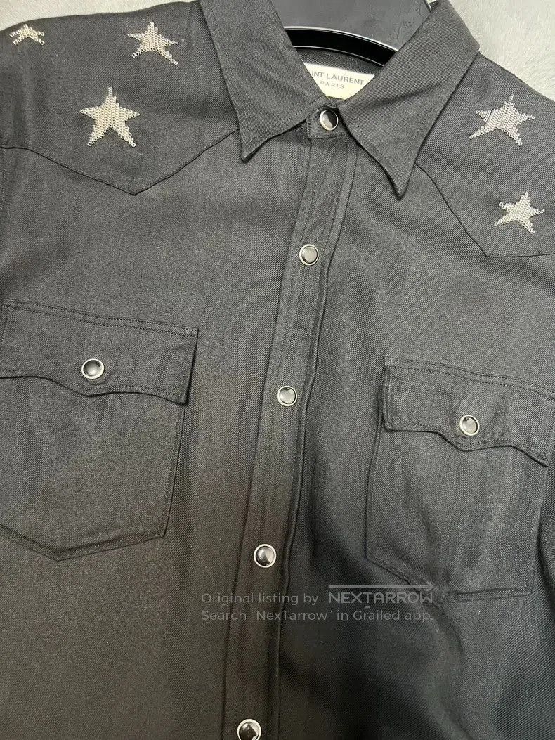 Other Saint Laurent Black Star Embellished Shirt. Size US M / EU 48-50 / 2 - 4 Thumbnail