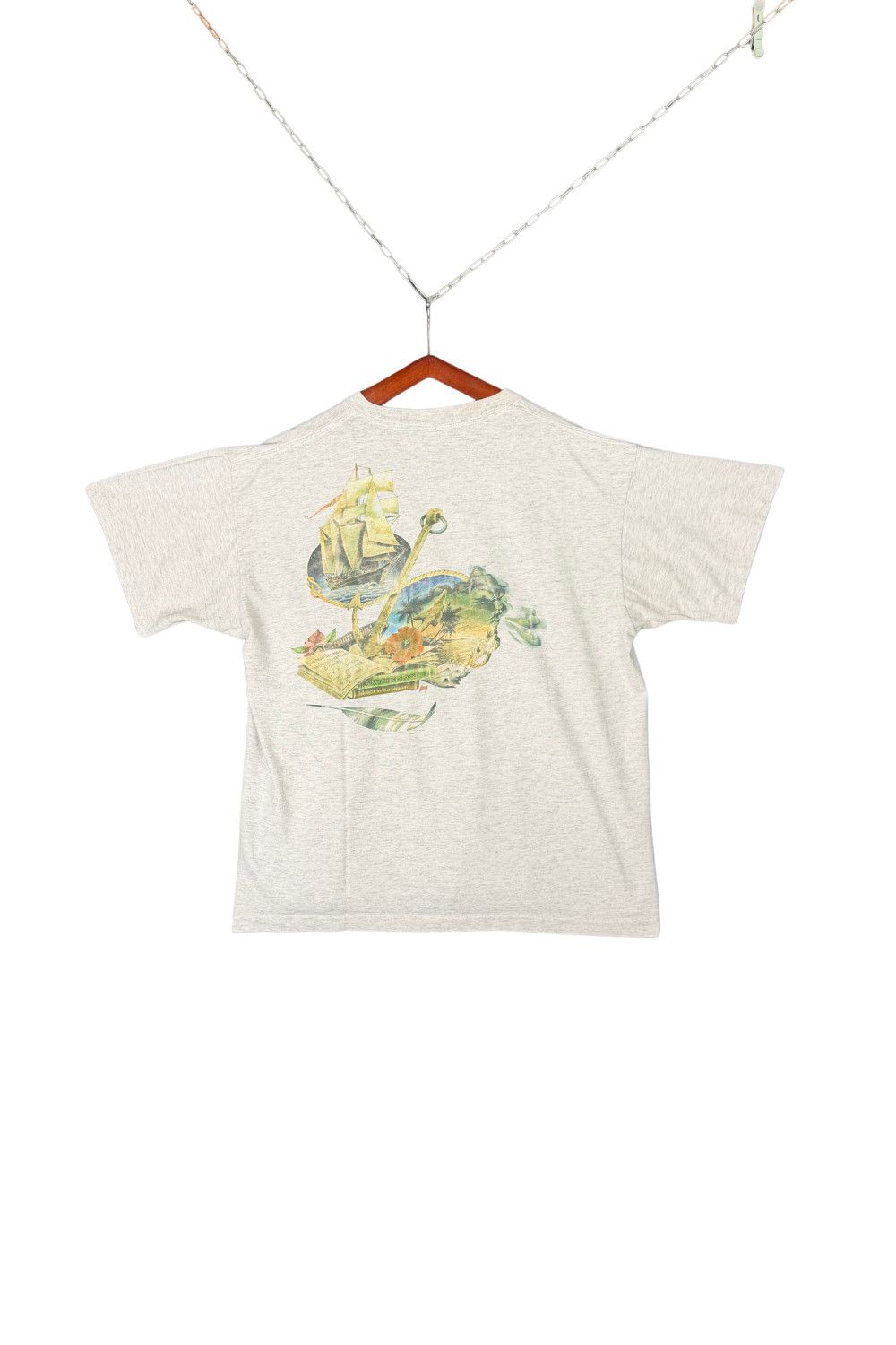 Vintage Late 80s Caribbean Soul Nautical Sailing Dolphin Tee USA Size US XL / EU 56 / 4 - 1 Thumbnail