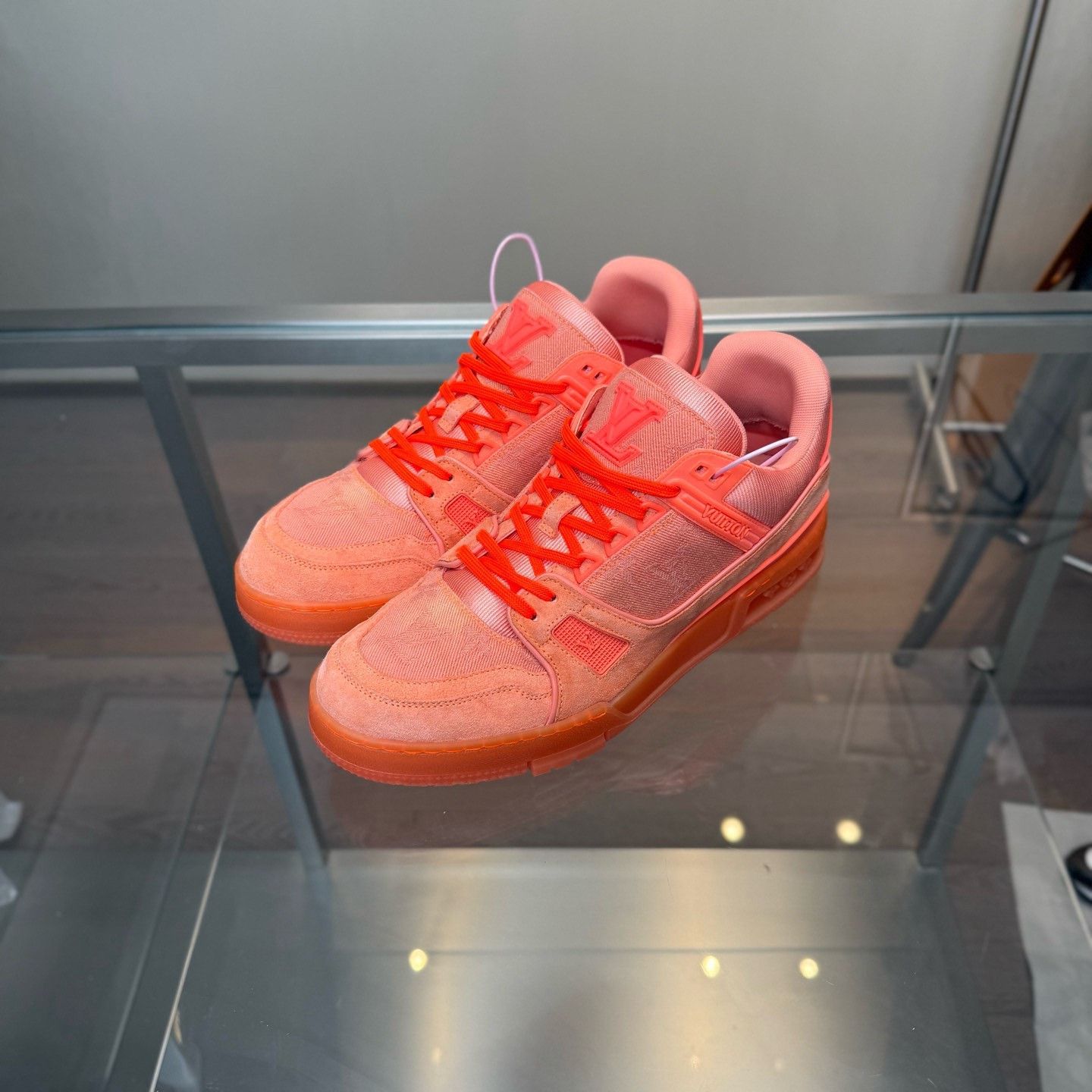 Louis Vuitton Louis Vuitton LV Trainer Orange Monogram Denim Size US 9.5 / EU 42-43 - 1 Thumbnail
