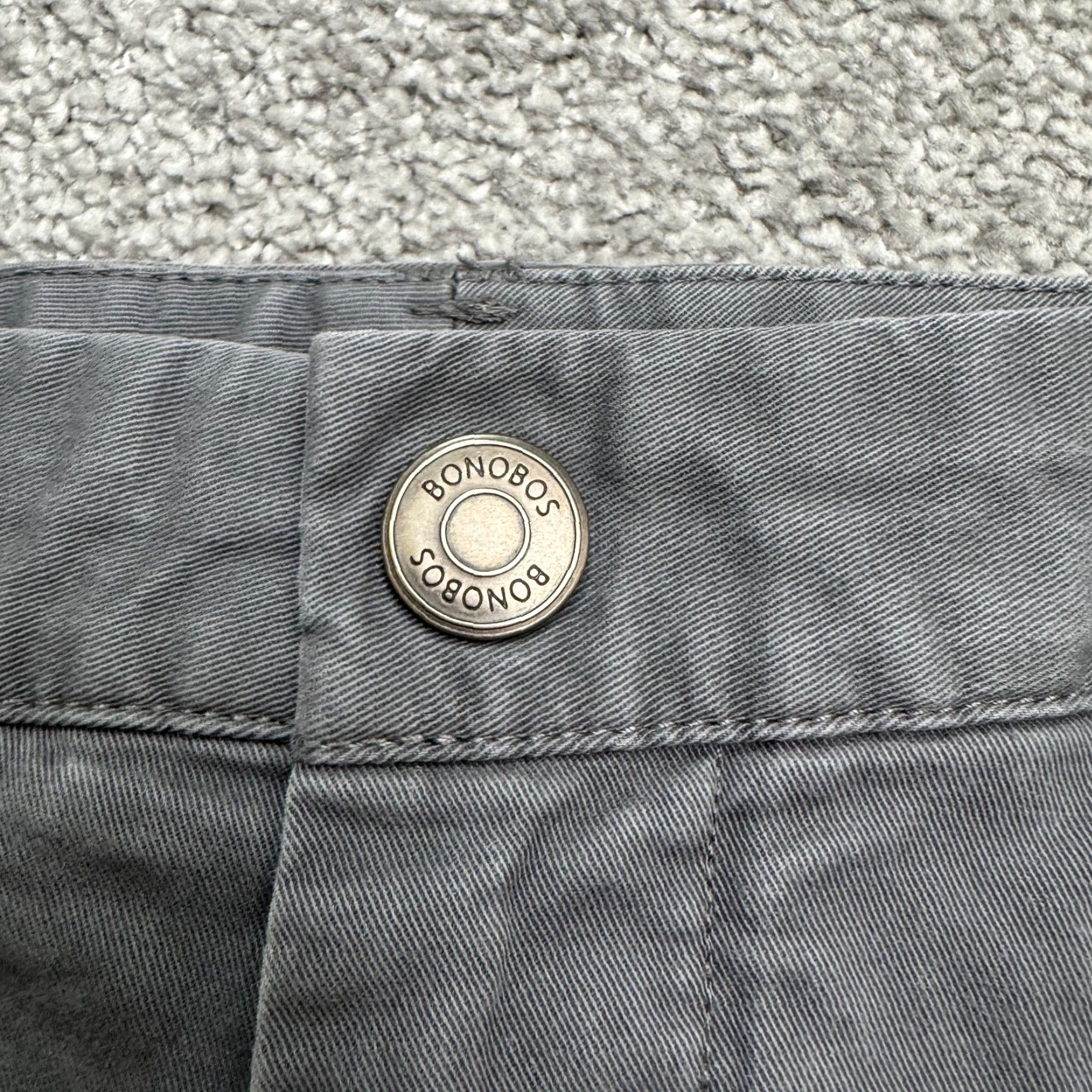 Bonobos Bonobos Chino Pants Mens 32x28 Gray Cotton Flat Front Straight Leg Regular Fit Casual Workwear Reversible? No (ignore) Size US 32 / EU 48 - 3 Thumbnail