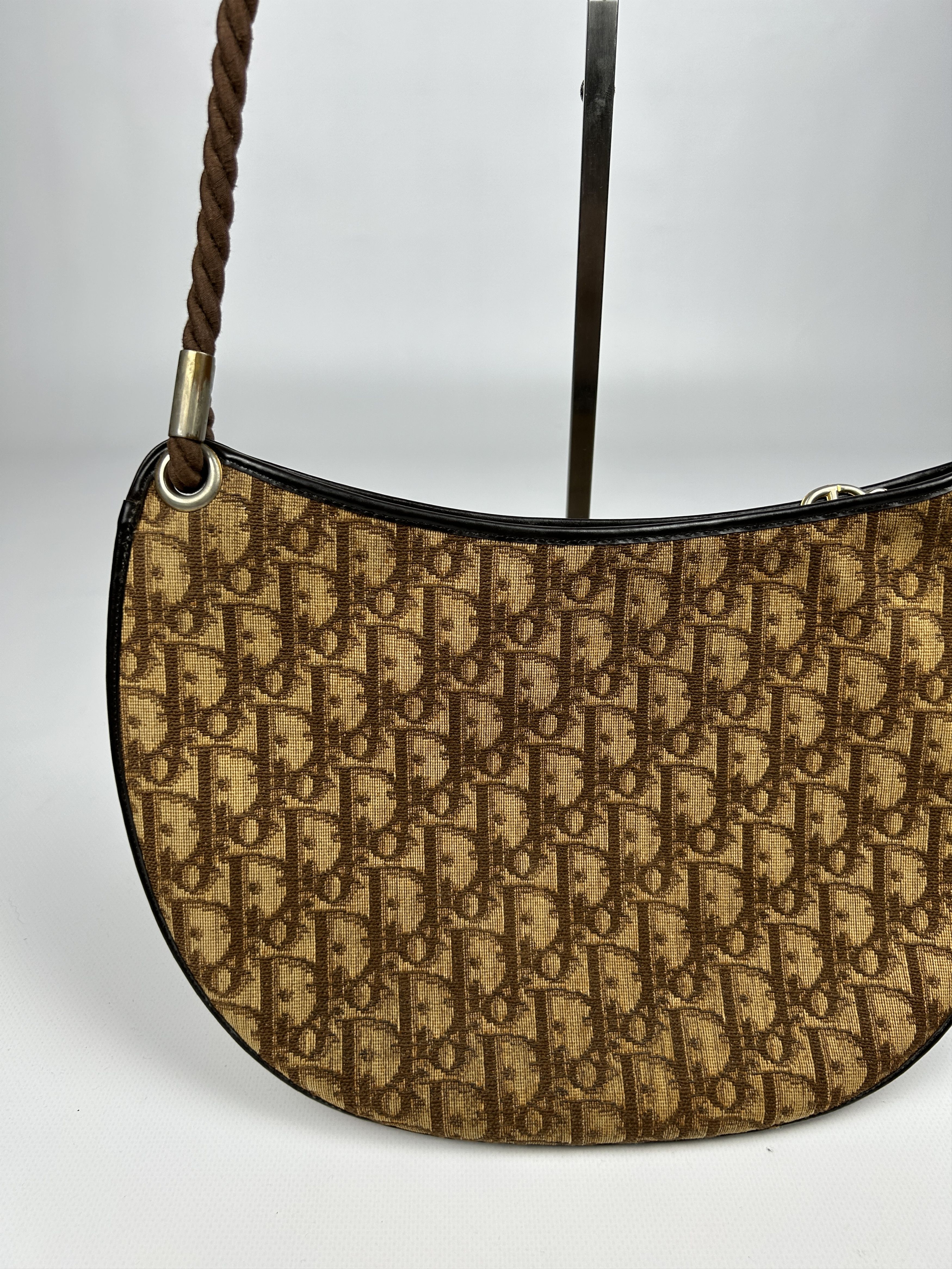Dior Vintage 80s Dior trotter oblique monogram rope shoulder bag Size ONE SIZE - 13 Thumbnail