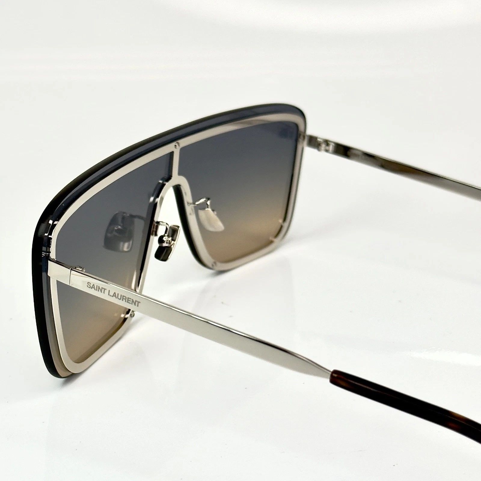 Yves Saint Laurent SAINT LAURENT 364 MASK YSL SL364 009 Blue Unisex Sunglasses Size ONE SIZE - 8 Thumbnail