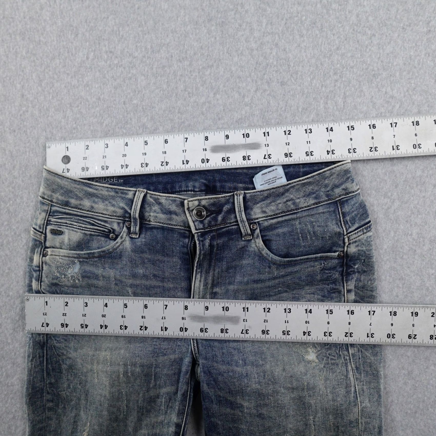 G-Star G-Star Jeans Skinny 31 (31X33) Denim Blue Wash Womens 5-Pocket Stretch Slim Mid Mafid VINTAGE? (No) Size 24" / US 00 / IT 34 - 7 Thumbnail
