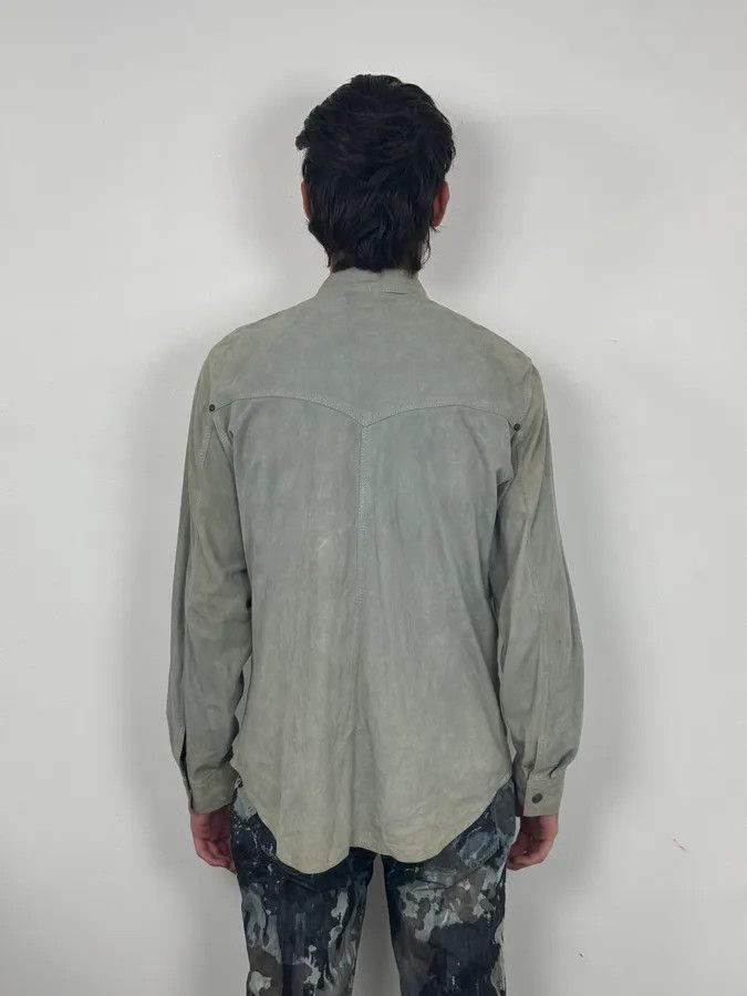 Roberto Cavalli 1990s Roberto Cavalli Baby Grey Suede Leather Shirt Size US M / EU 48-50 / 2 - 3 Thumbnail